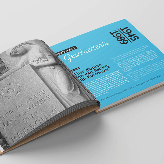 Kersouwe jubileumboek ontwerp geschiedenis
