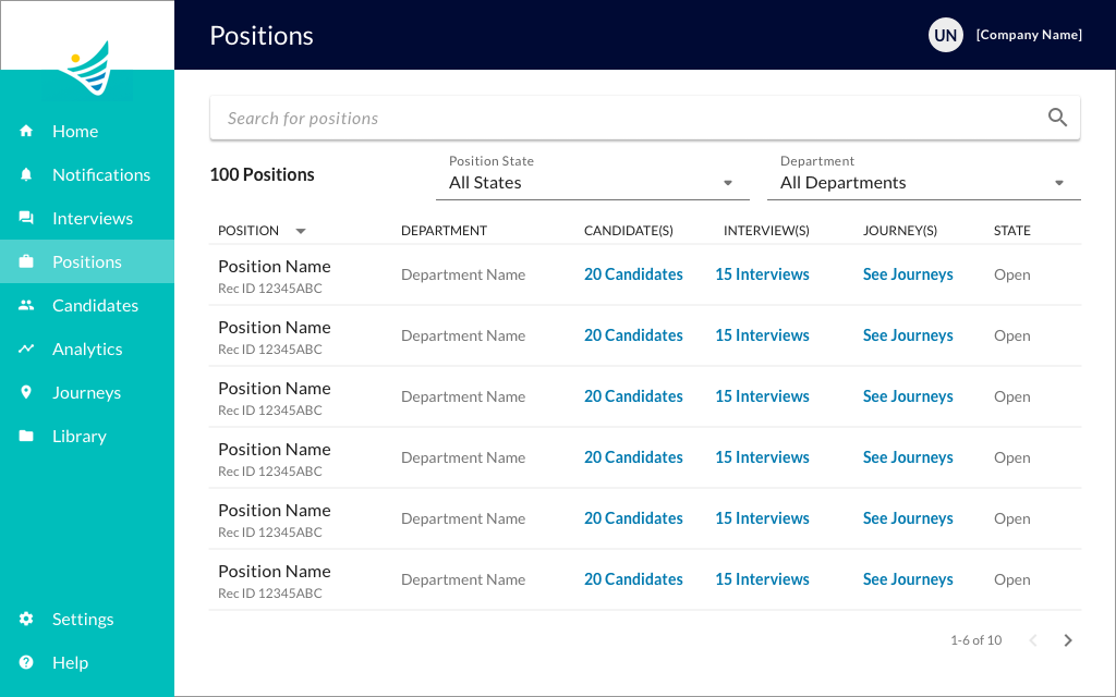 List of all Positions