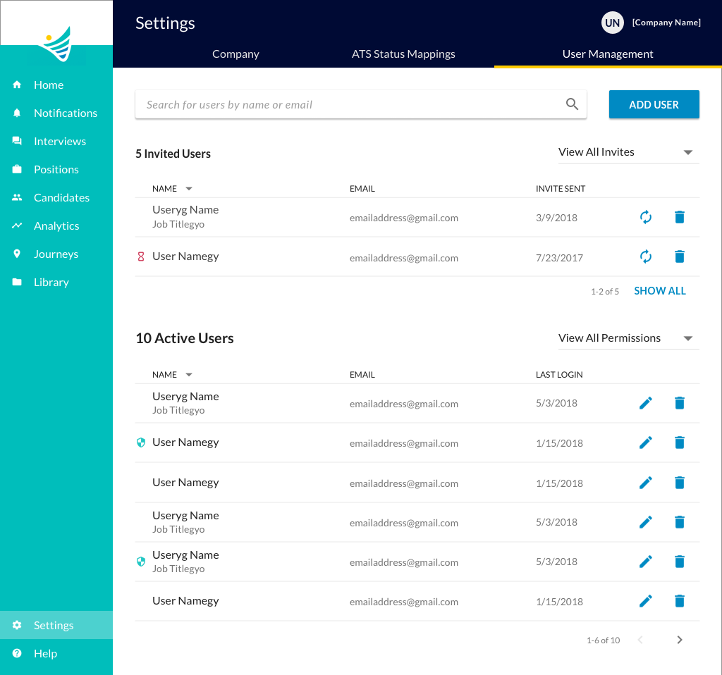 Company User Management