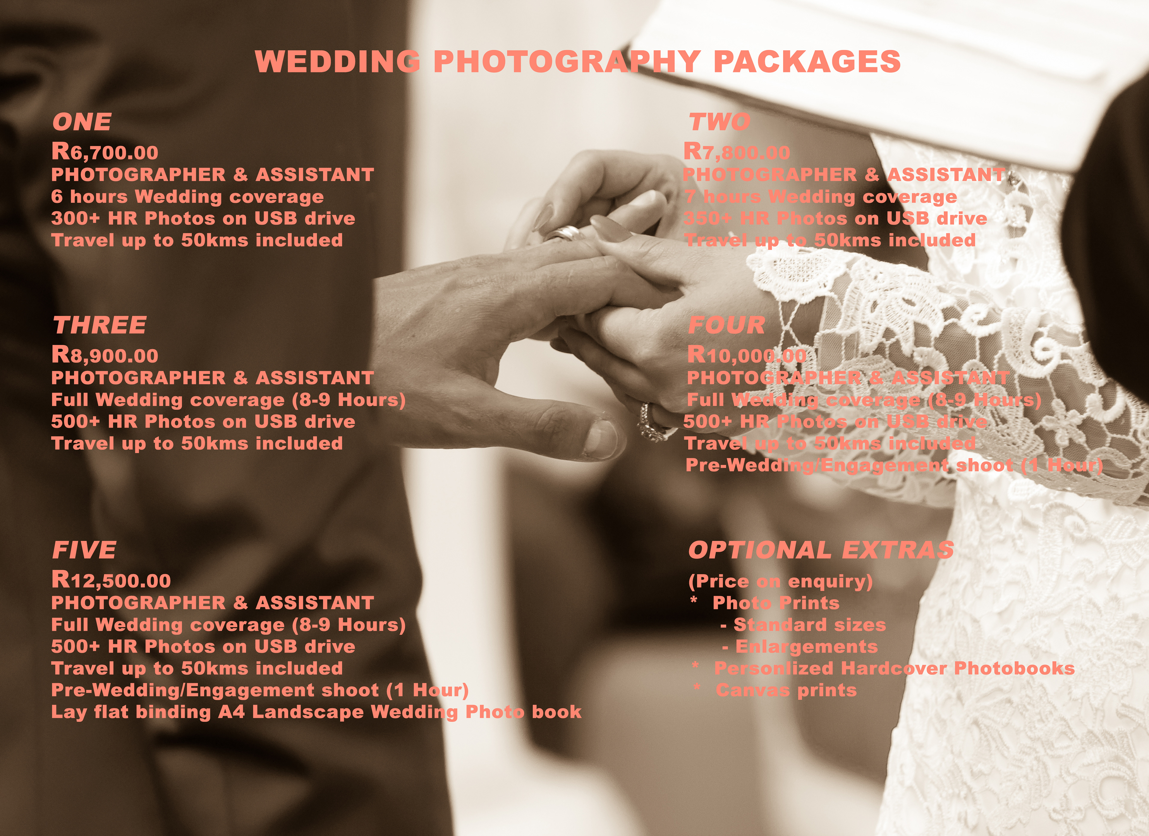 josia bezuidenhout photography wedding packages