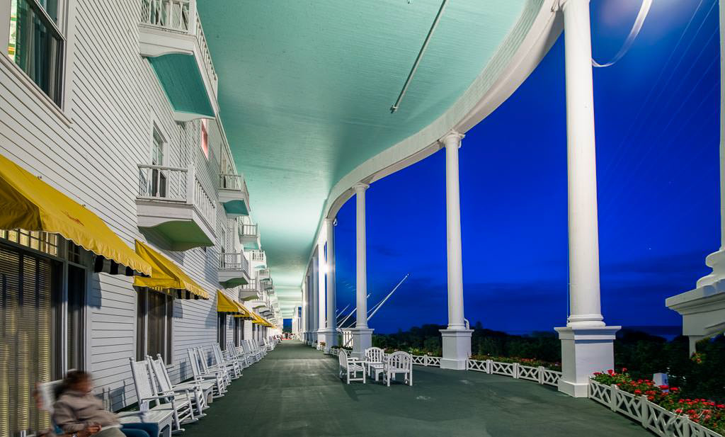 The Grand Hotel, Mackinac Island - Beautiful night image on the porch