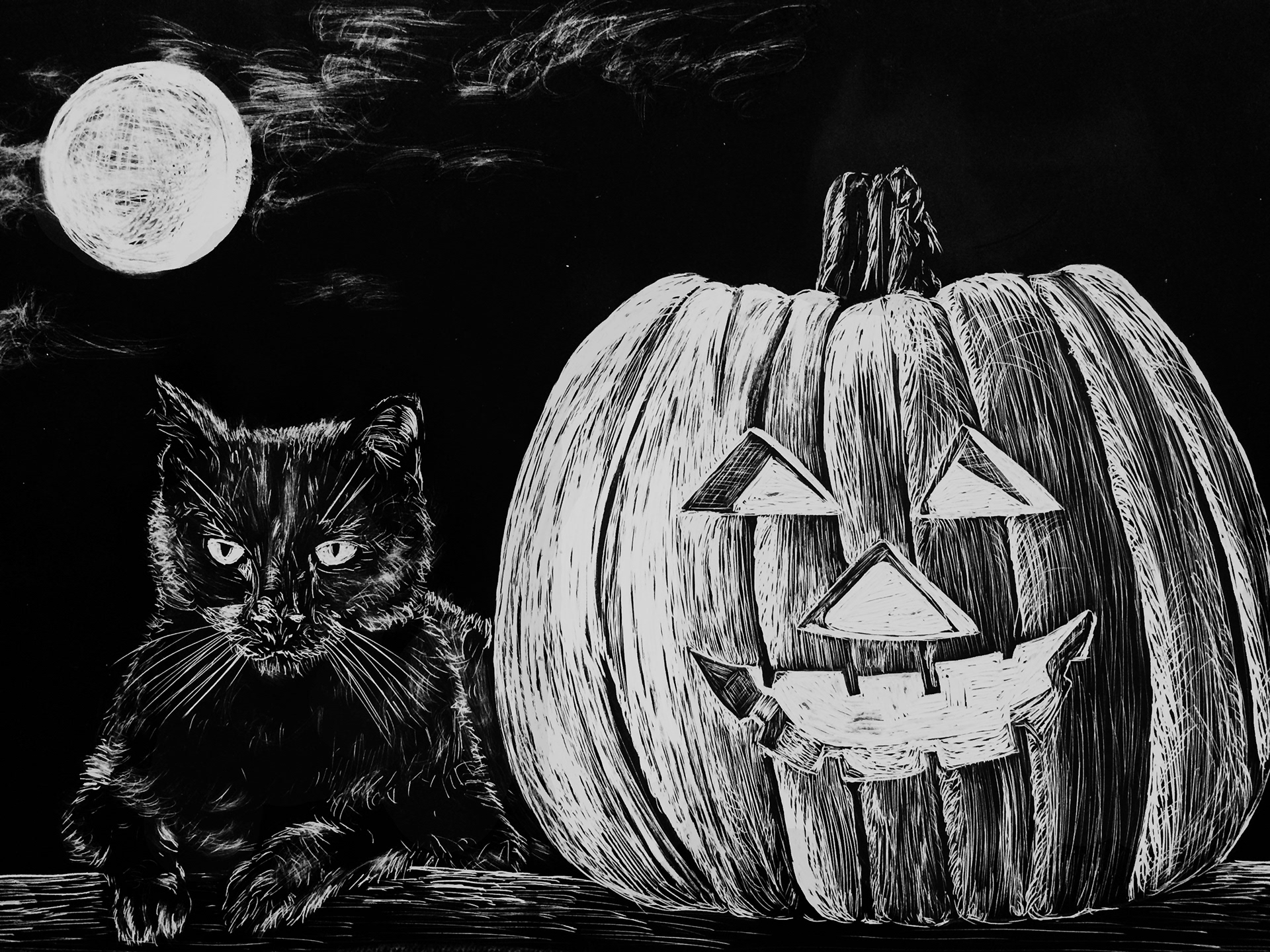 Halloween collection-Cat and Pumpkin (2016)