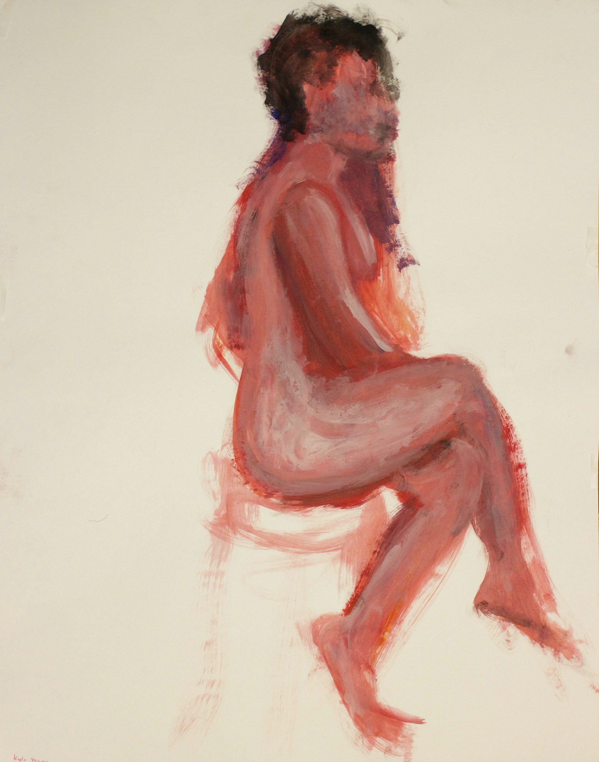 "Figure 2" 18x24, Acrylic on paper, 2014