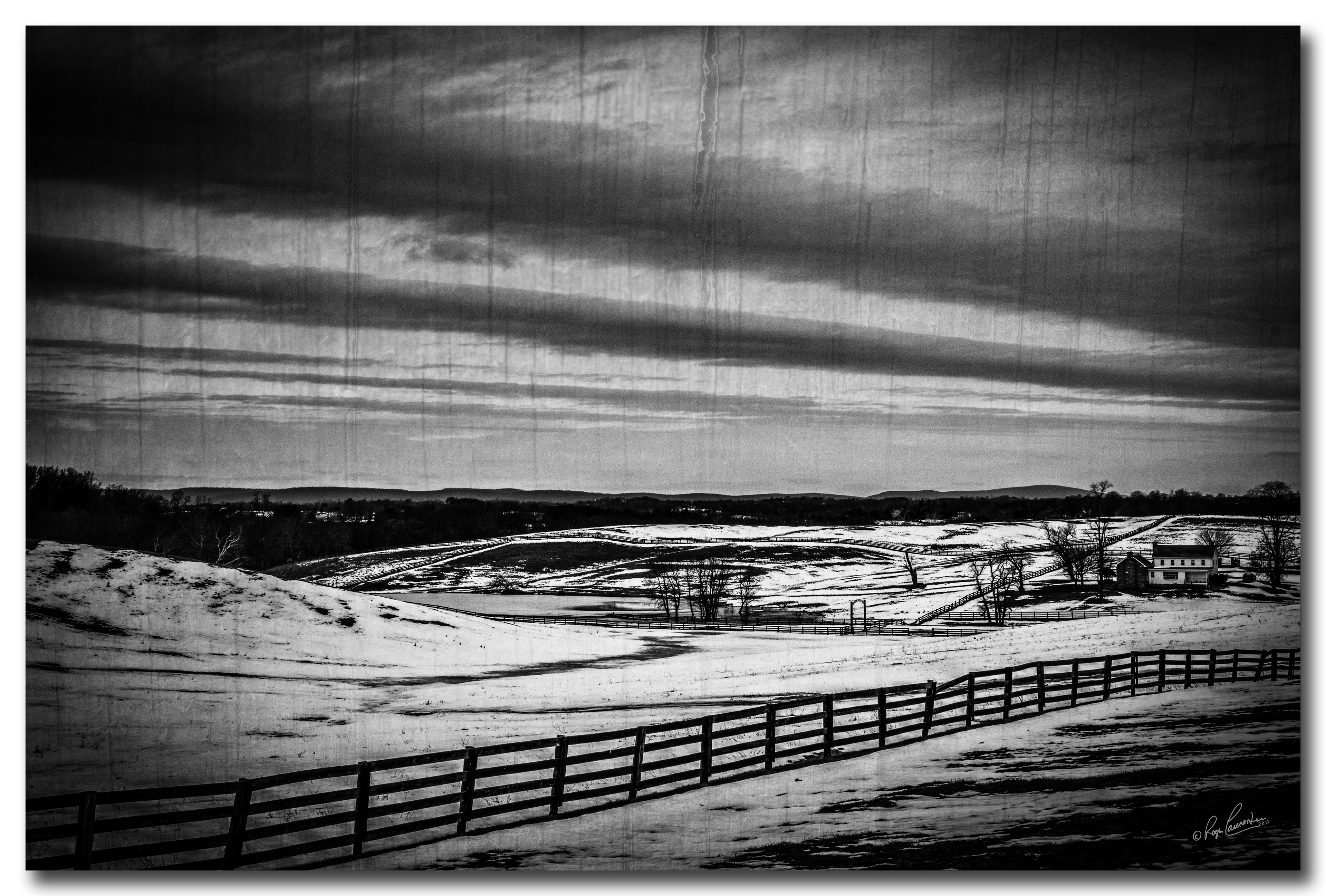 Print 21...Loyalty Road farm in winter....
