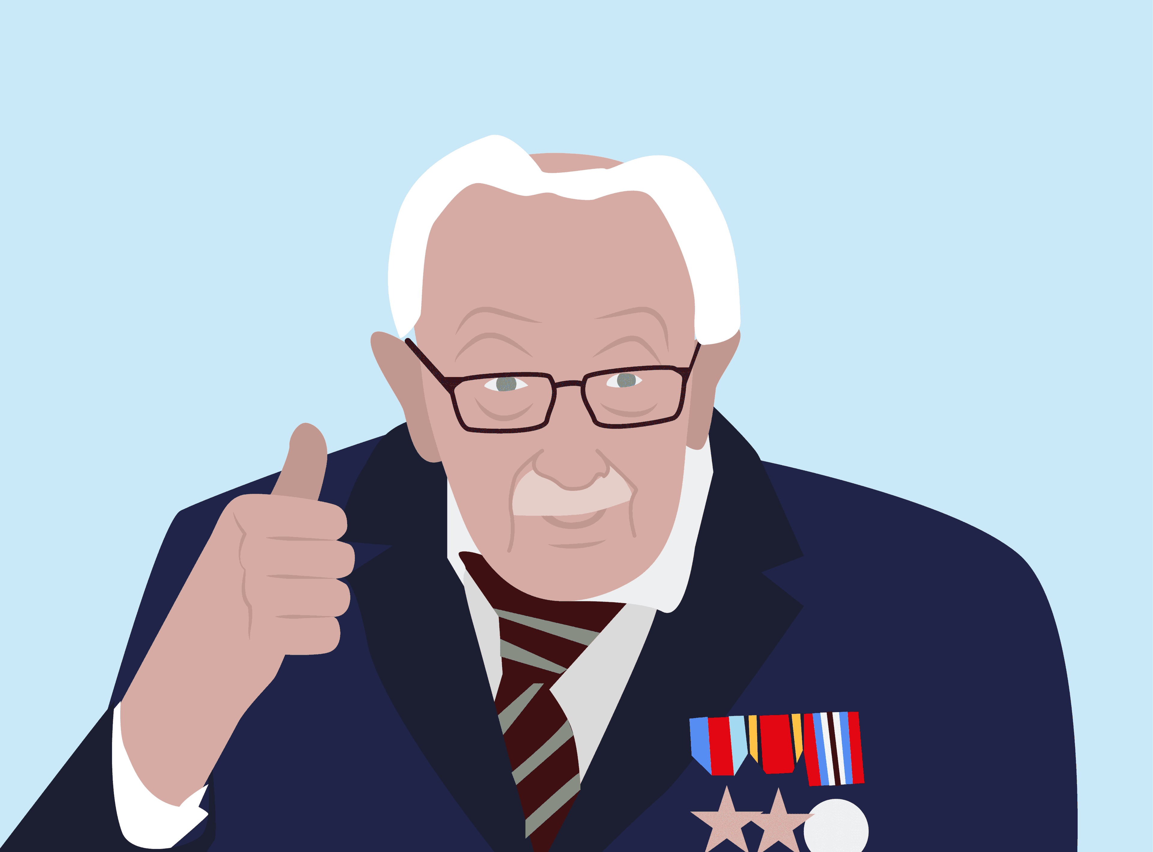 Conmemoration of late UK's beloved WWII Veteran and star fundraiser, Captain Sir Tom Moore.