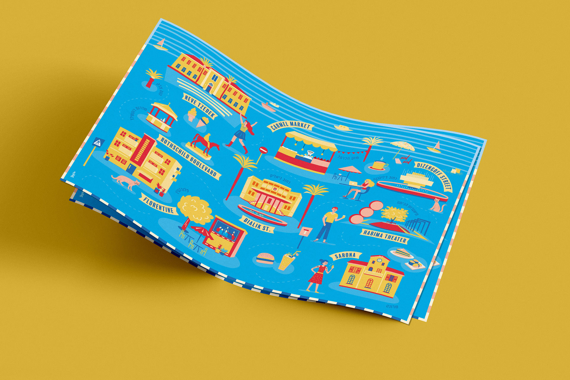 illustrated map of Tel Aviv