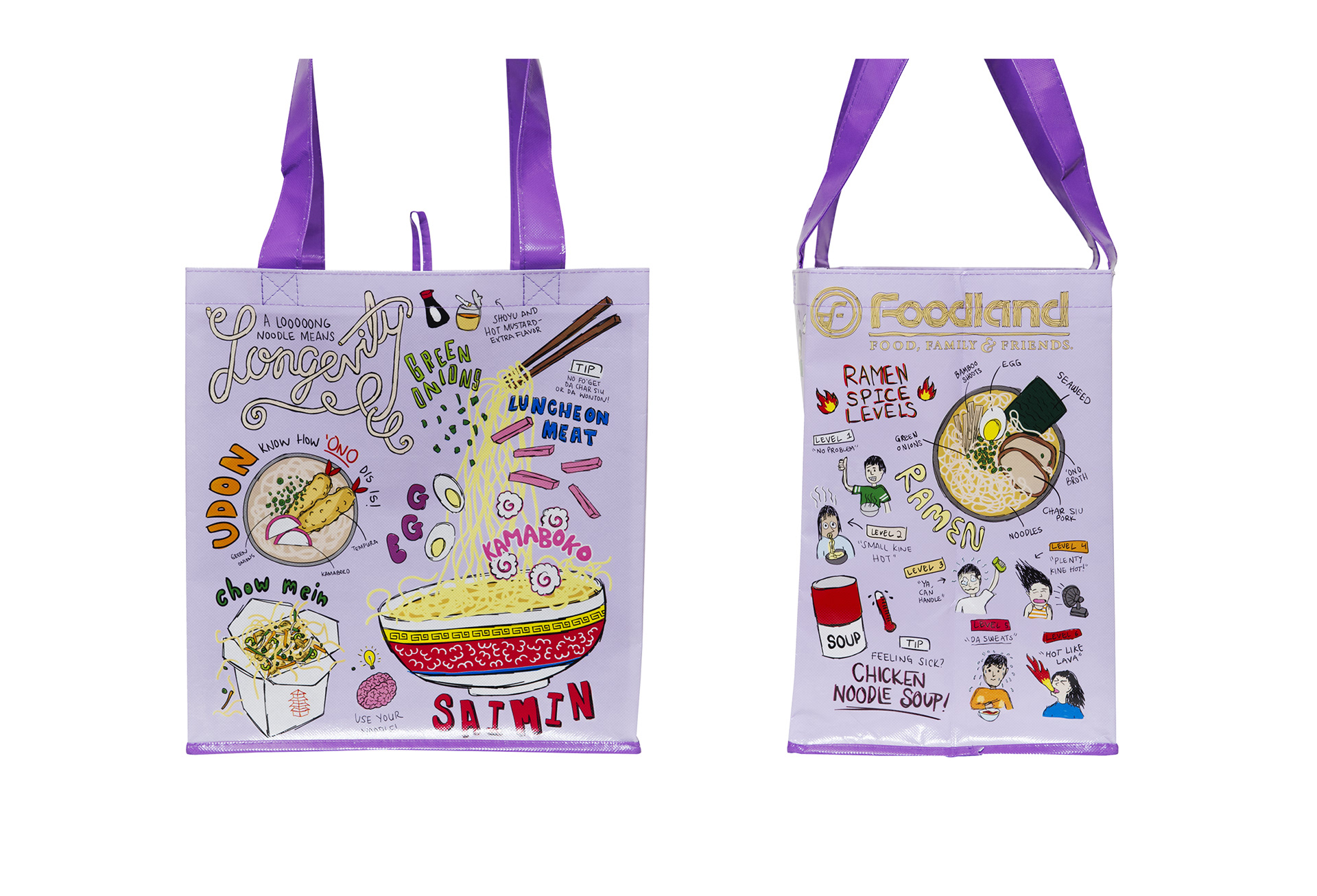 Amy Ngo Foodland Reusable Bag Noodle Themed