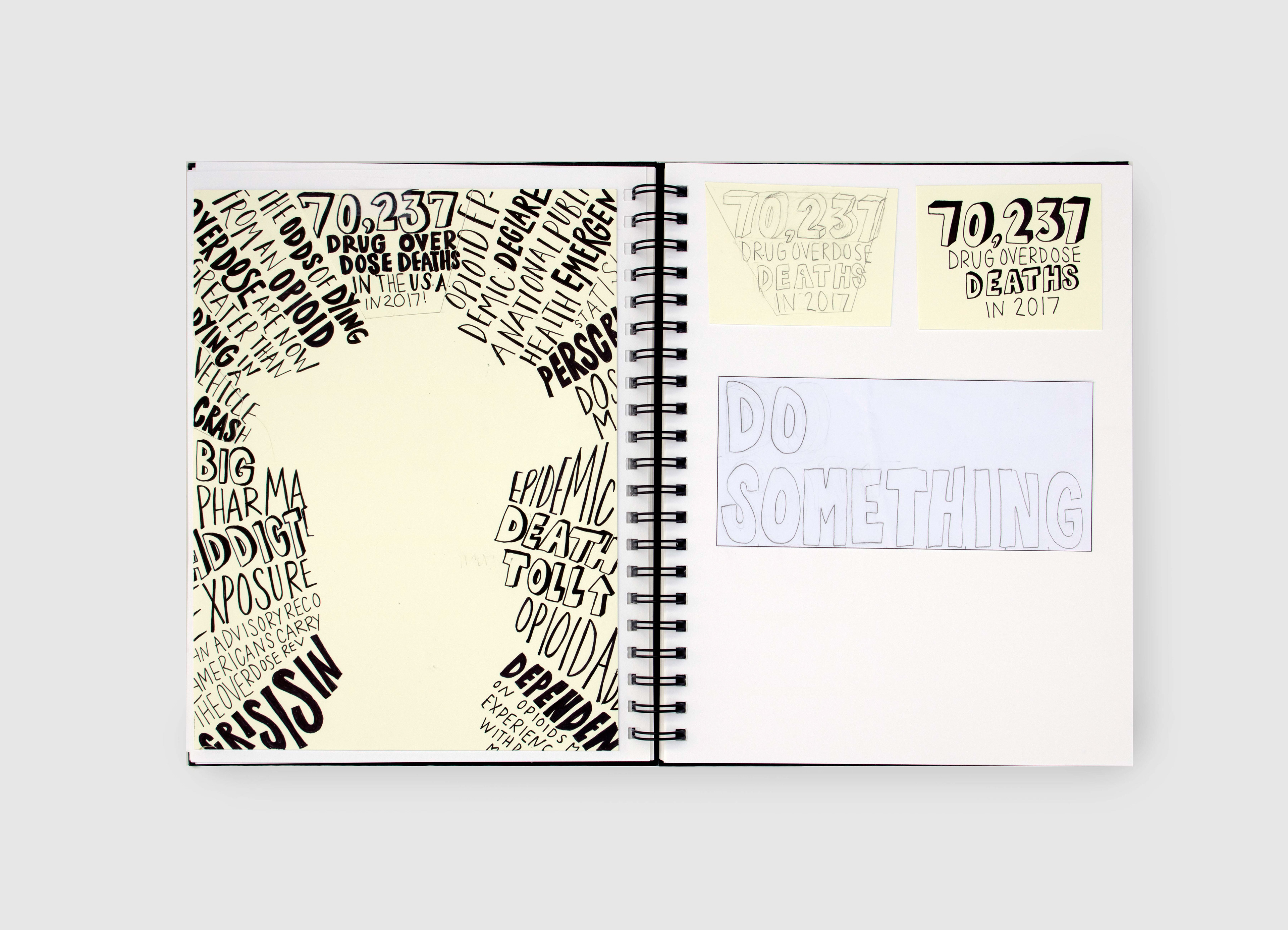 Typrographic Illustration Process in Sketchbook
