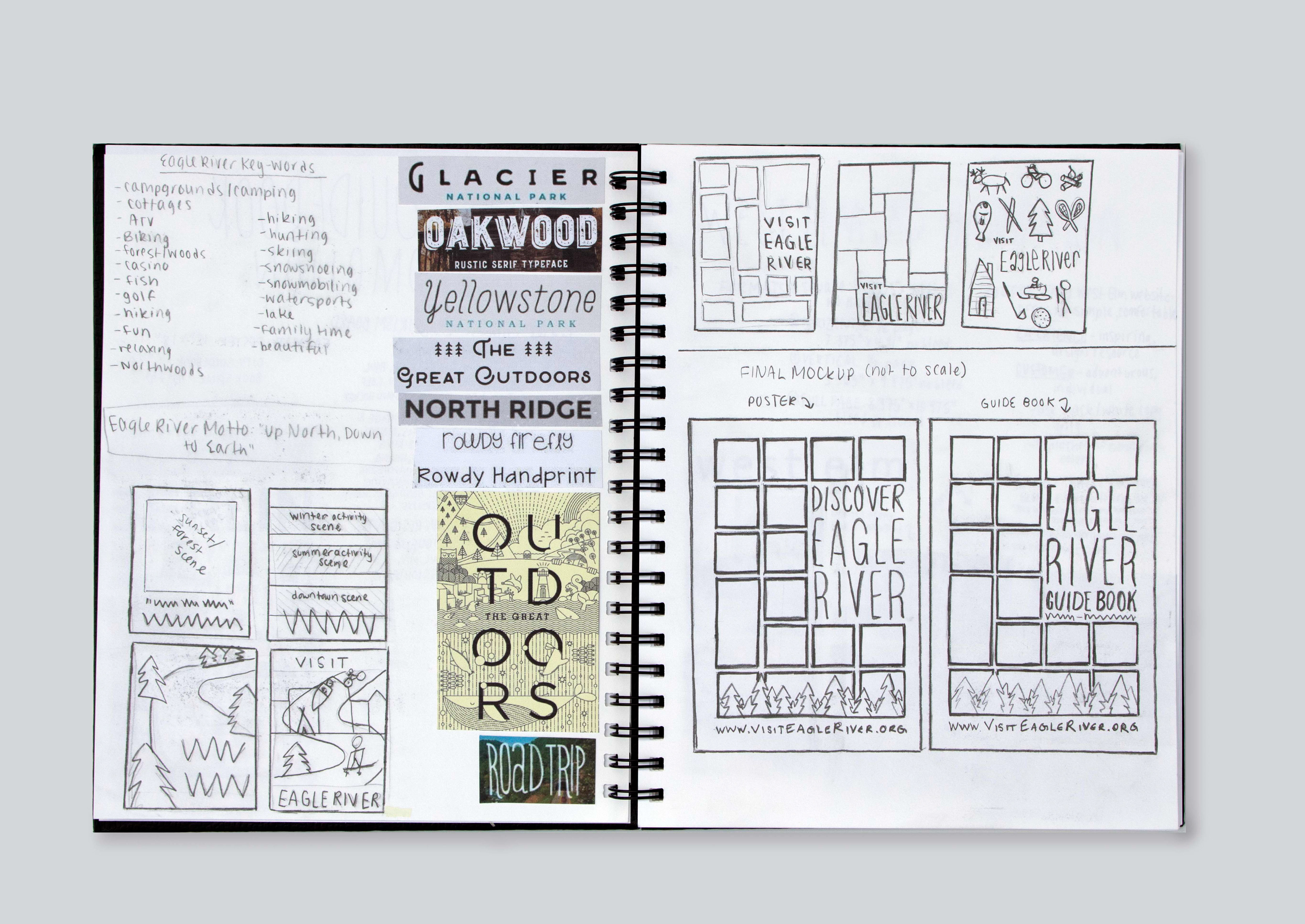 Eagle River Promotional Advertisement Concept Work in Sketchbook