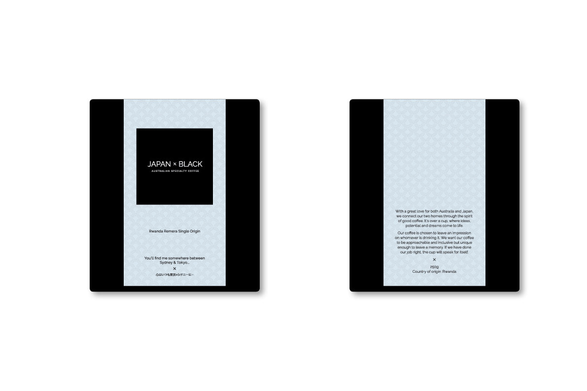 Japan x Black Australian Specialty Coffee Single Packaging Design