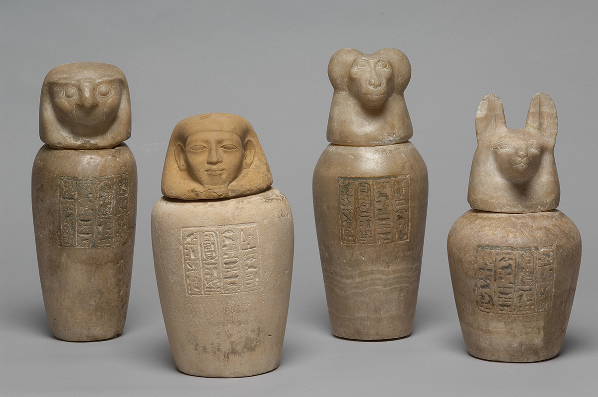 Canopies for tjes-bastet-peret with lid with different shapes © KHM Museum Association