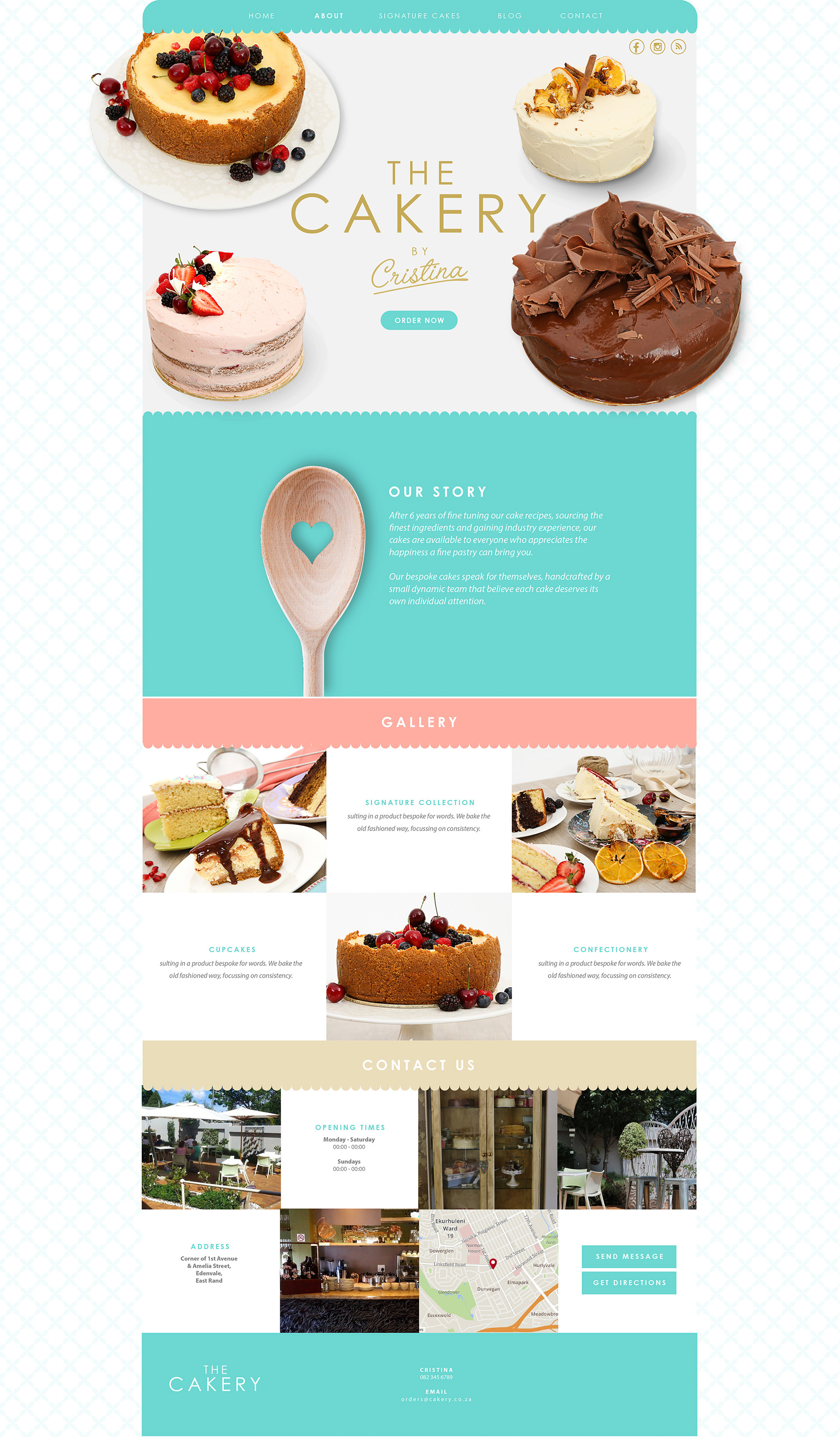 Sian Melville - The Cakery Website Design