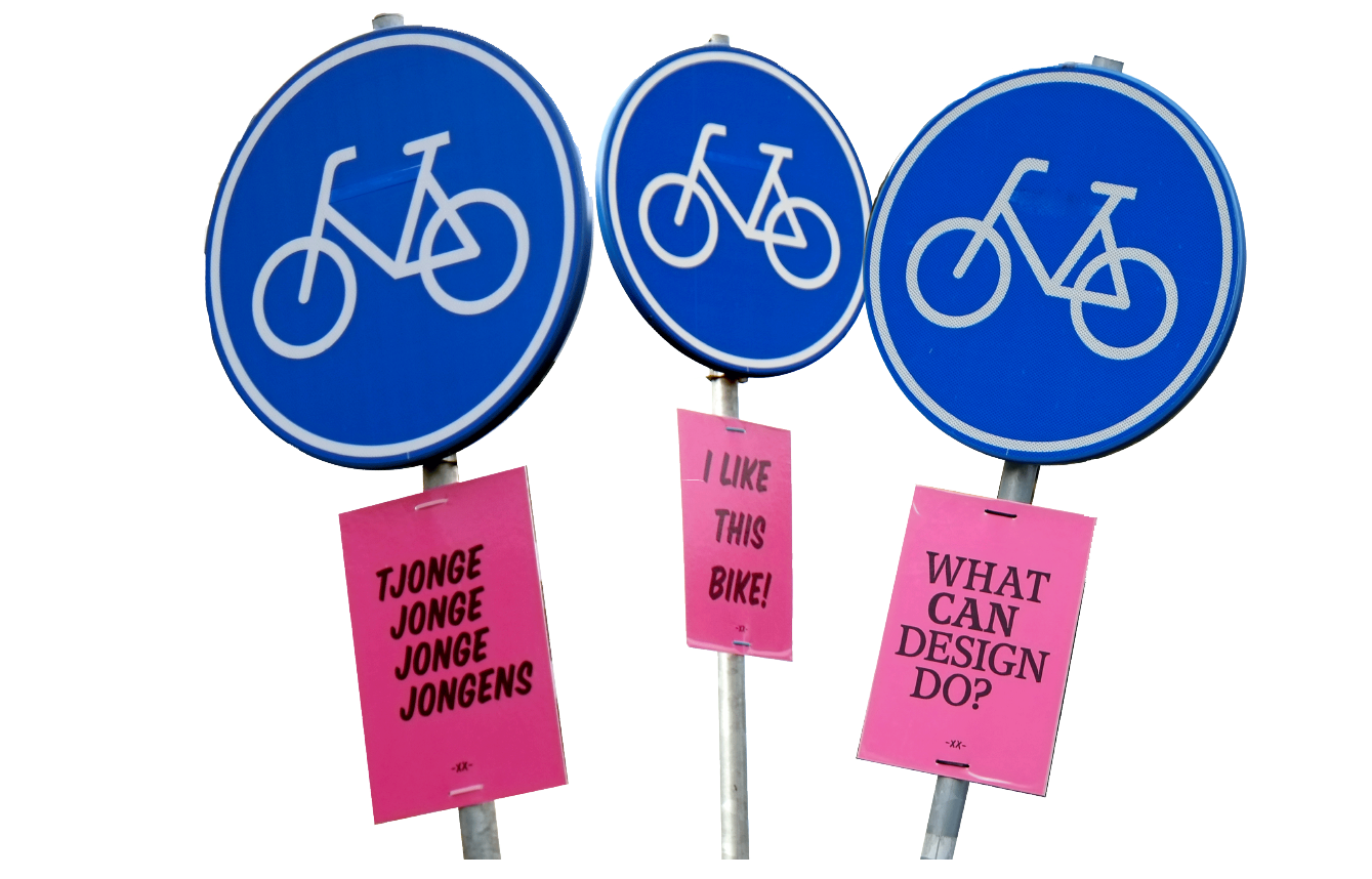 Transformed signs with added commentary
