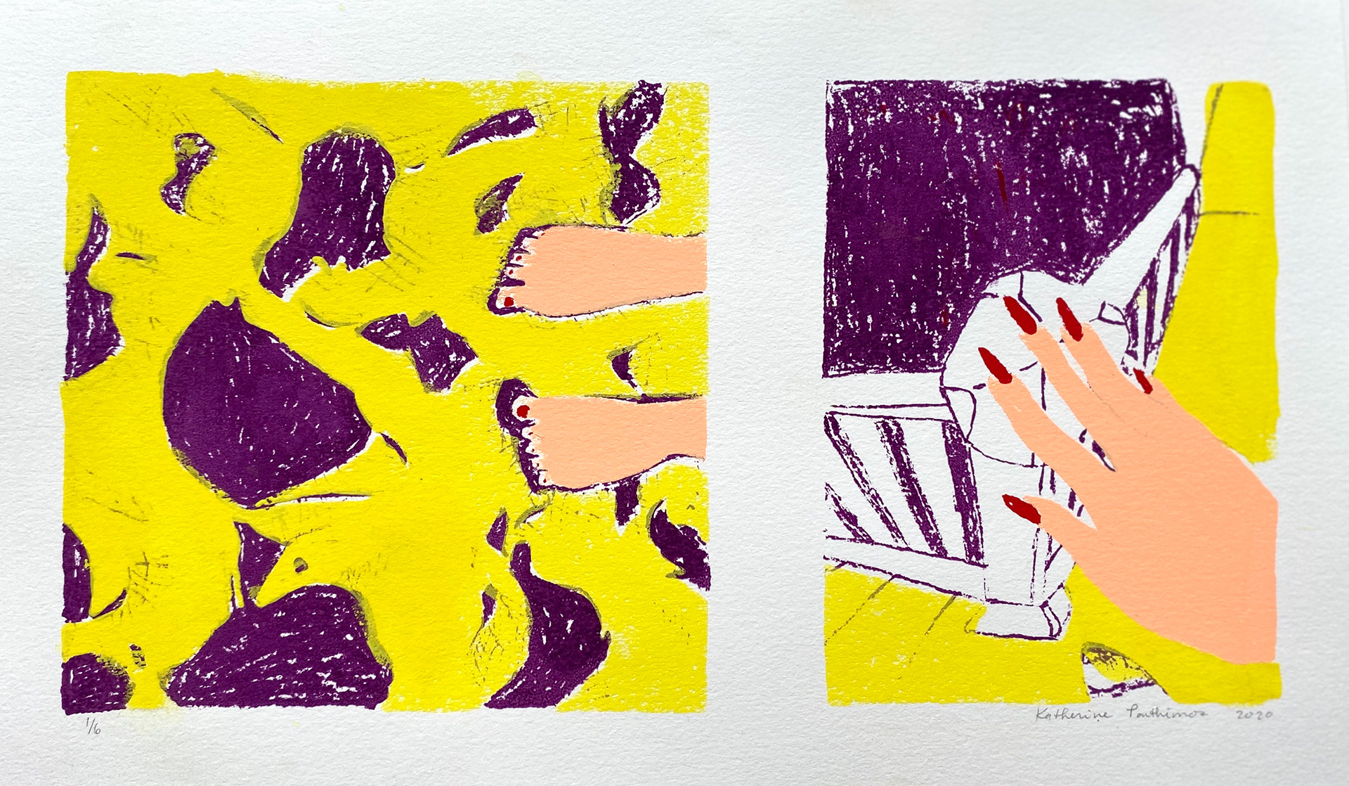 "Touch" 9x12", Screen Print, 2020