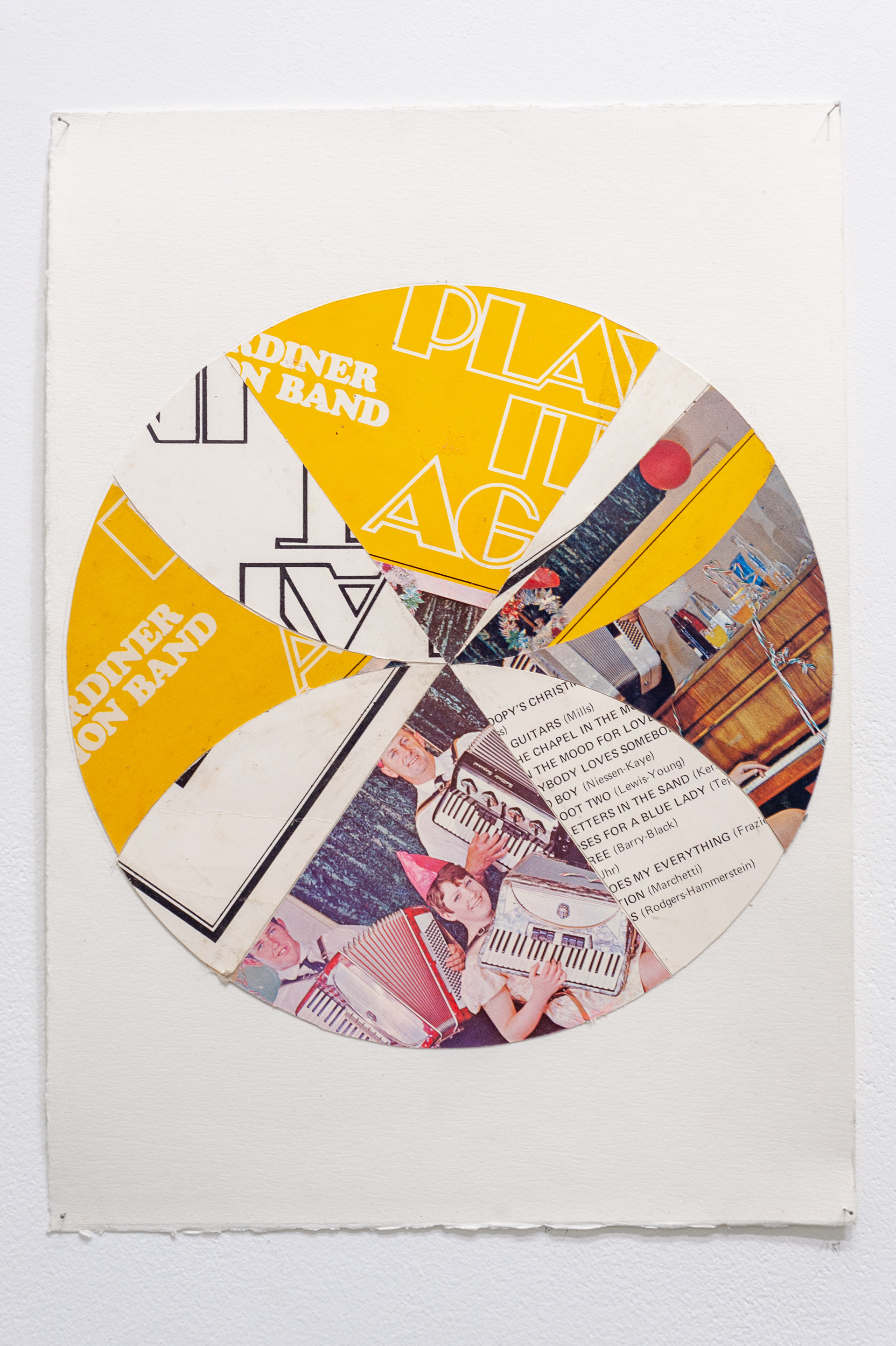 Mix, Rearrange Repeat #02, record cover card on paper, 28 x 25 cm