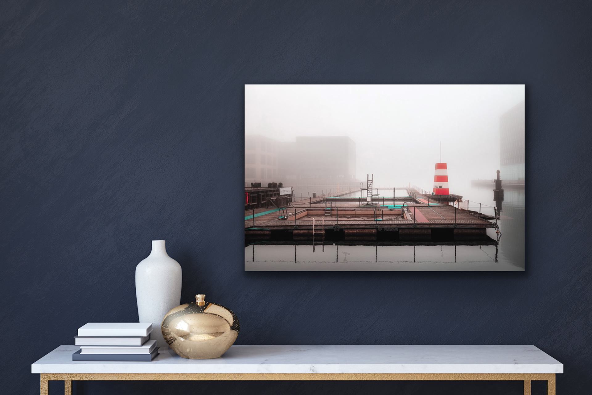 A misty day at Havnebadet, Fisketorvet