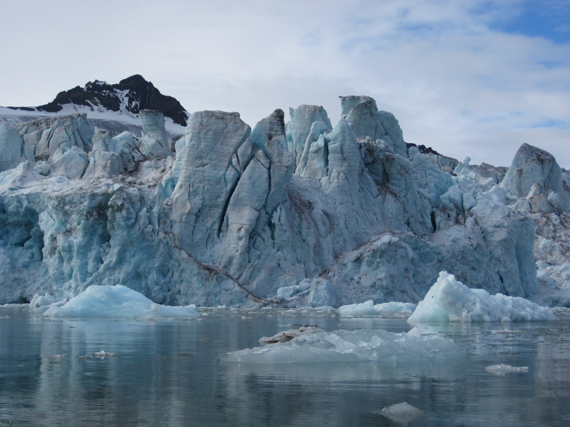 Kayaking close to a glacier