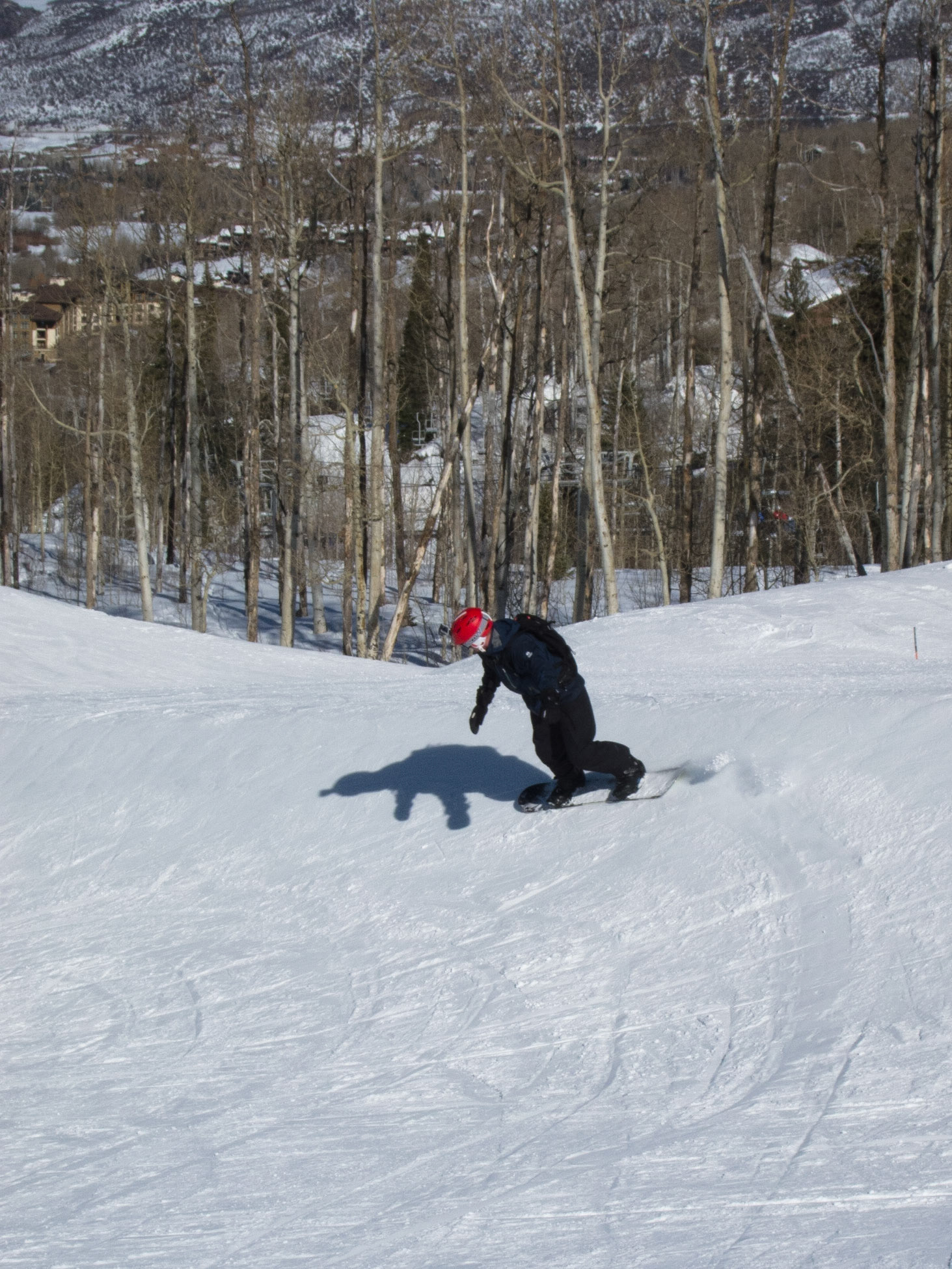 In the half pipe at Snowmass