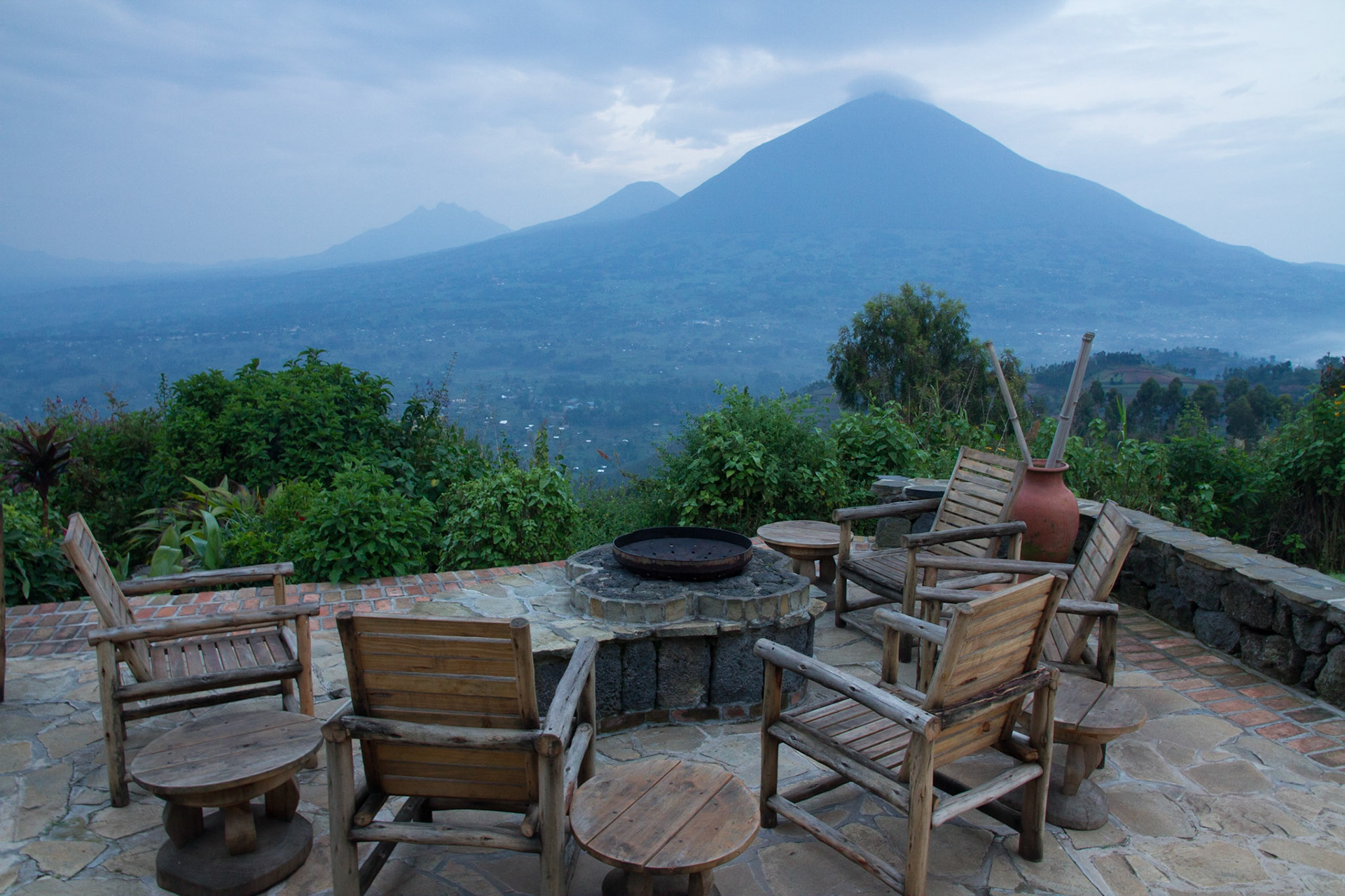 Early morning view of the volcanoes