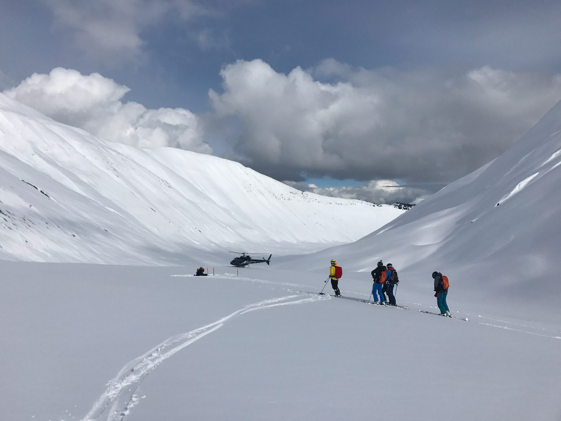 Heli skiing and boarding on the glaciers at Last Frontier