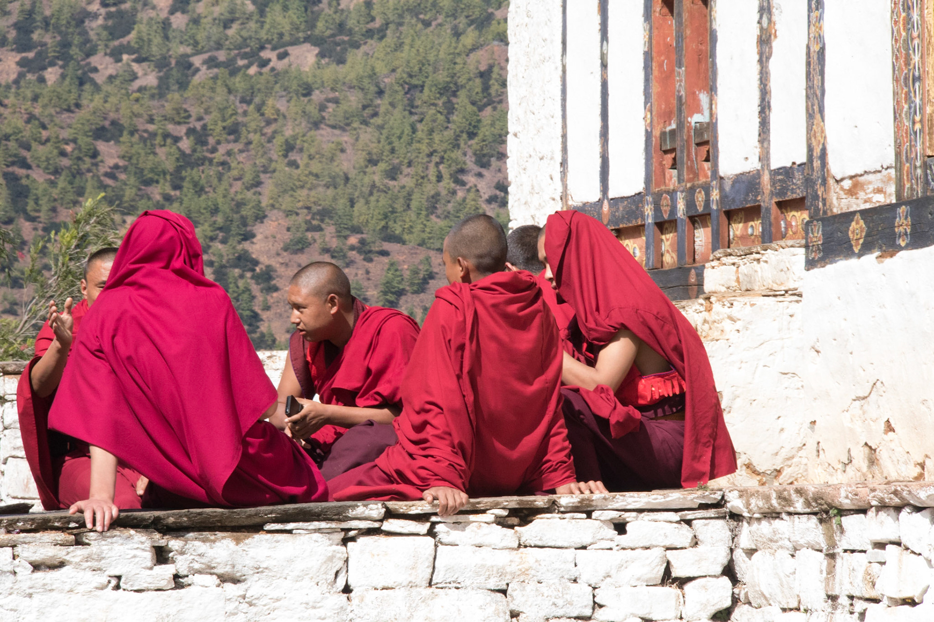 Monks at Paro Dzong