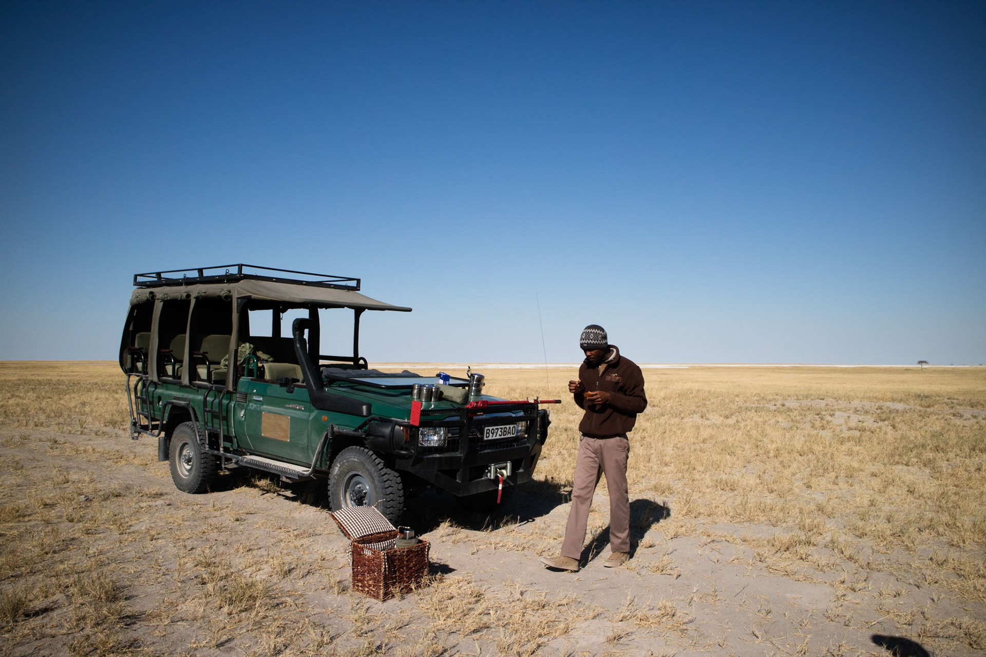 Coffee break in the Makgadikgadi