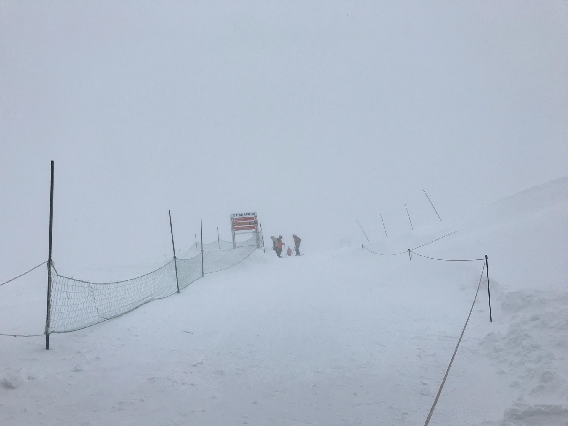 Day 4: top of Hanazono Hooded Quad 3, wind and bad visibility!