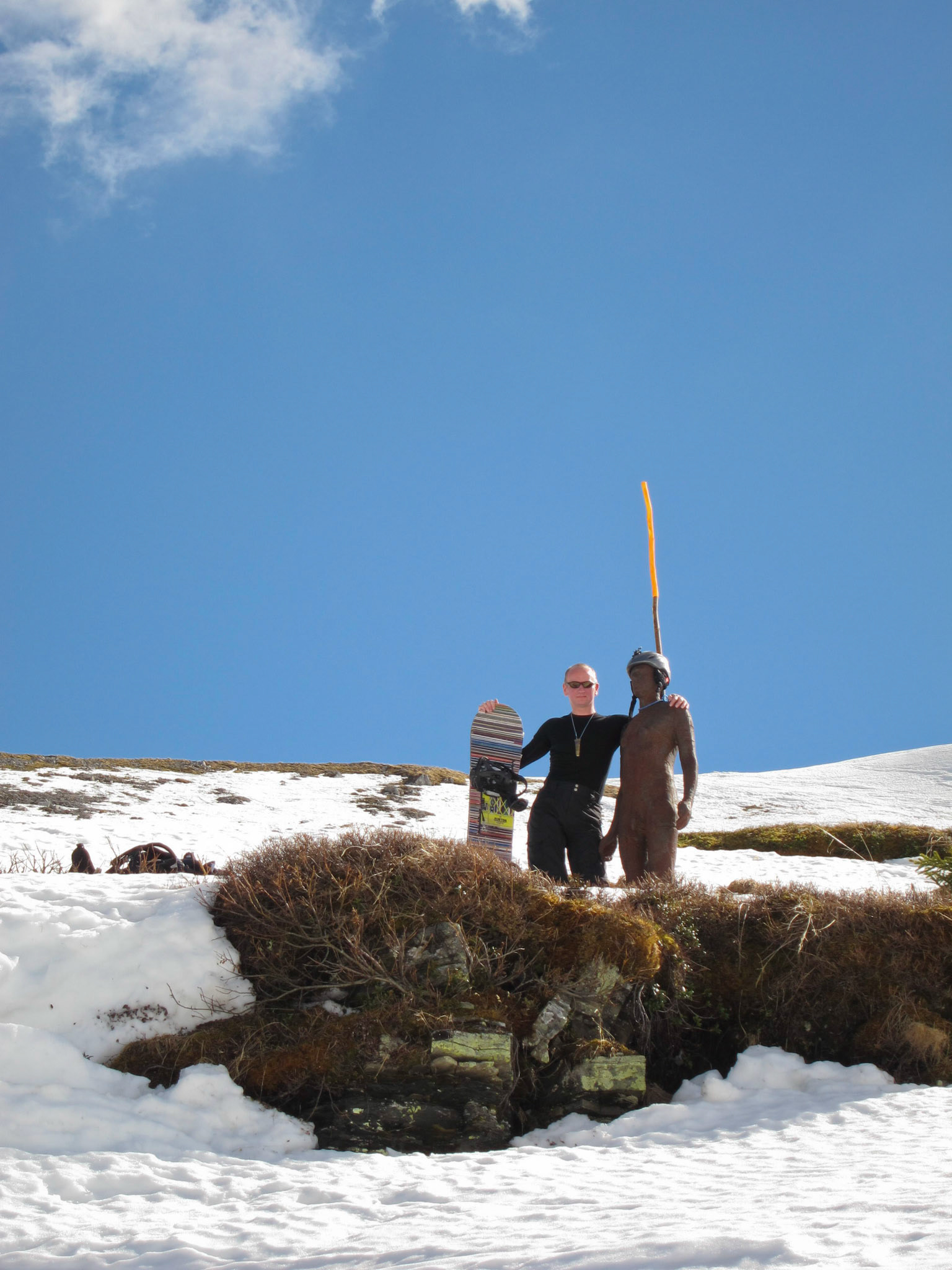 With with one of Antony Gormley's iron men