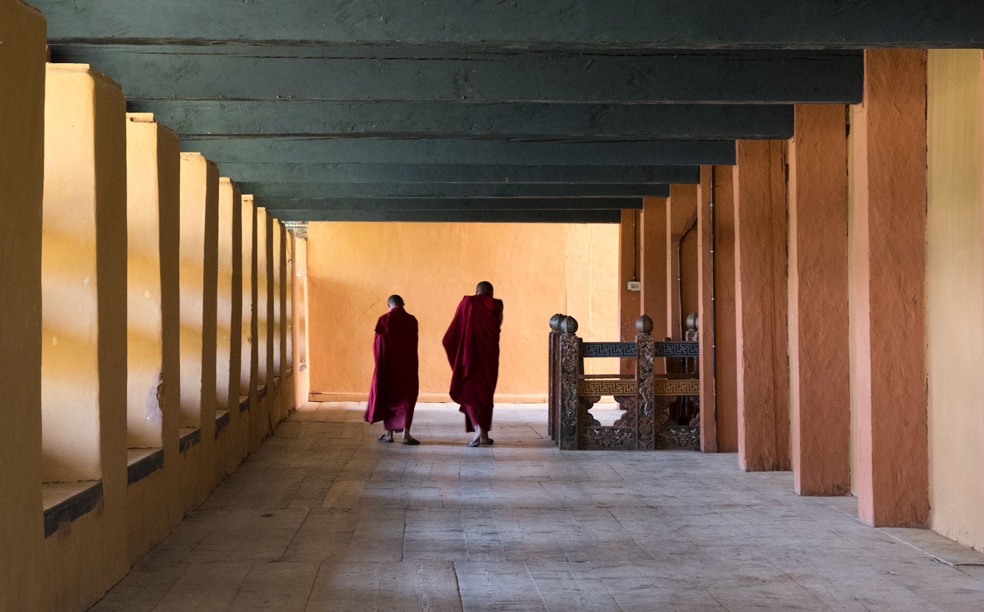 Monks at Punakha Dzong
