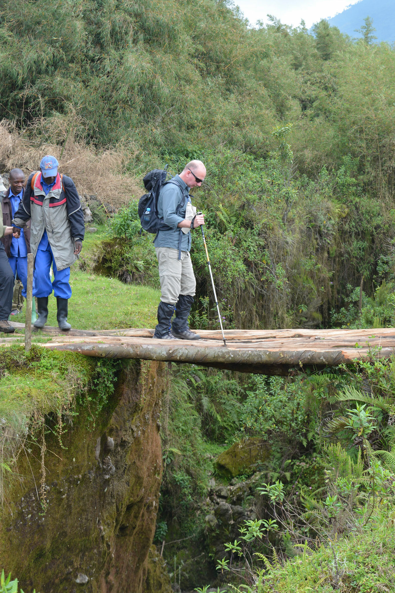 Crossing a deep gully
