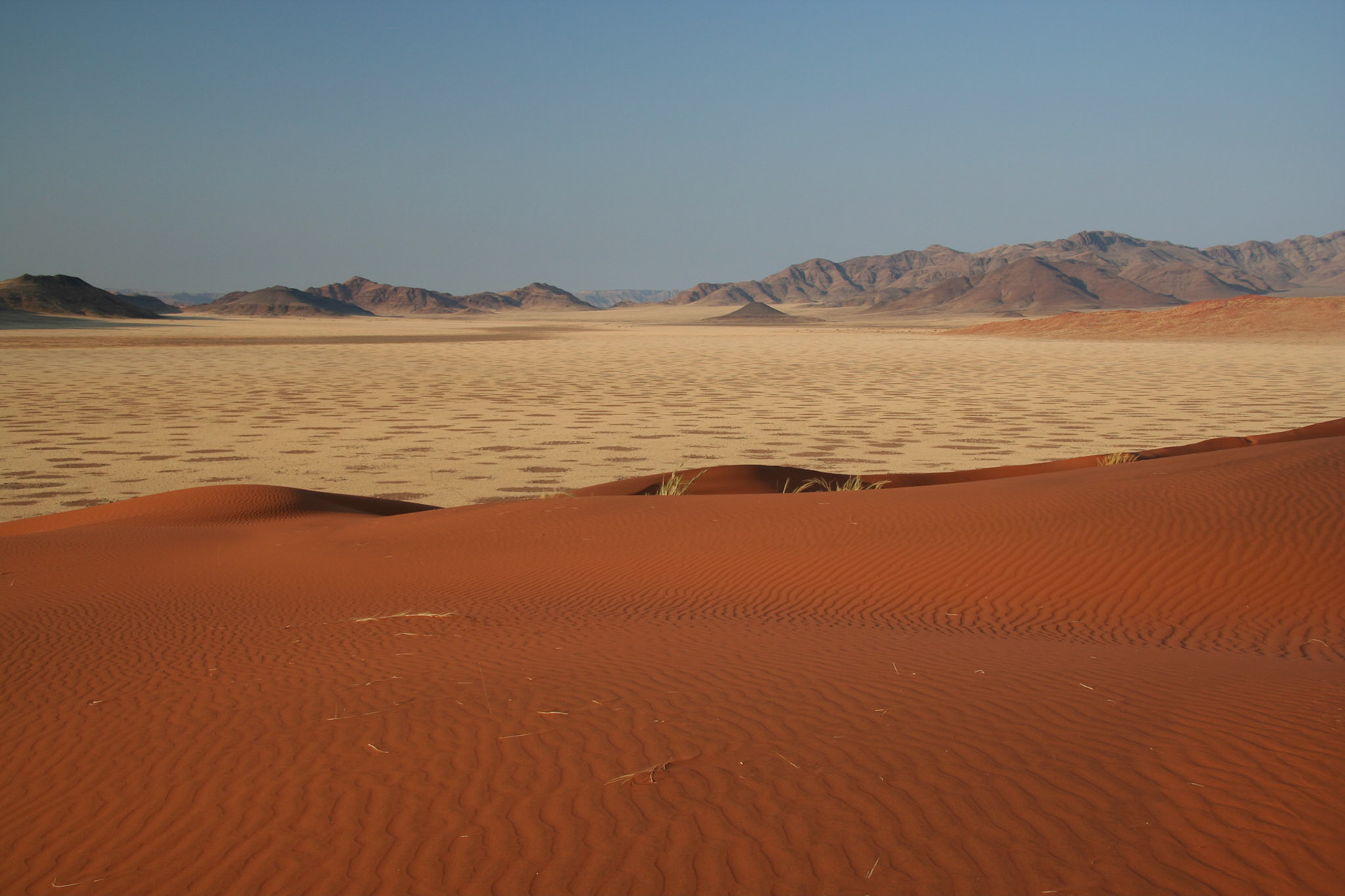 Looking toward Sossusvlei Mtn Lodge from the dunes