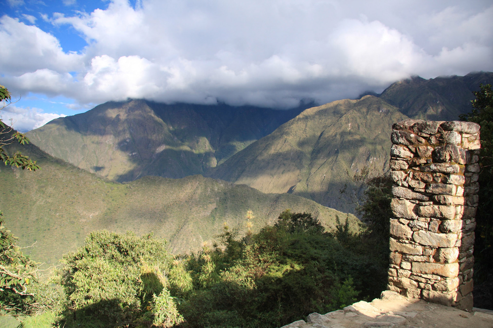 View from the Sun Gate (opposite direction to Machu Picchu)