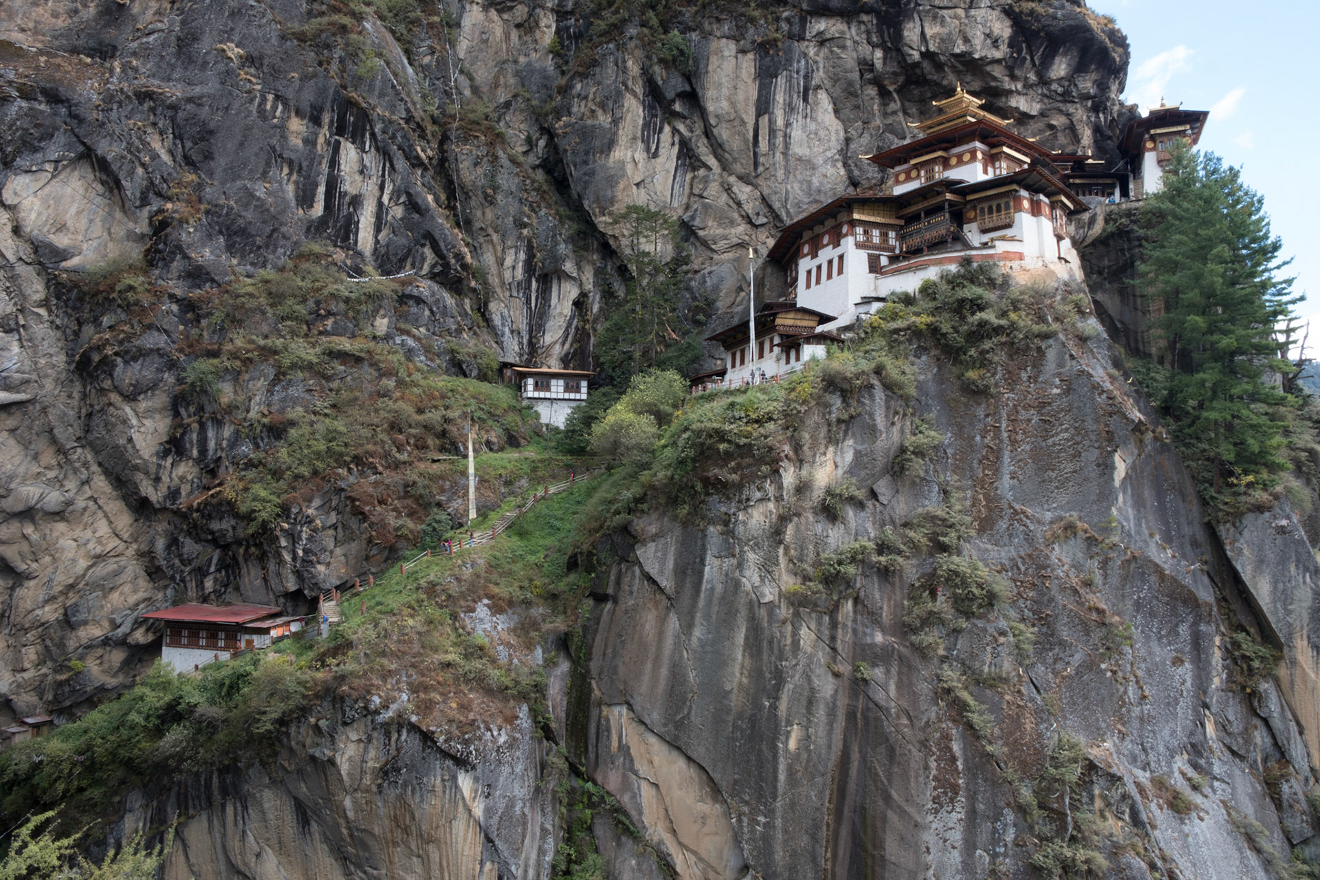 The steps up to Tiger’s Nest from the waterfall