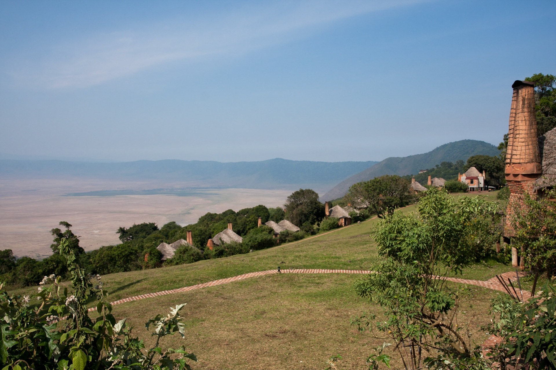 Ngorongoro Crater Lodge and view