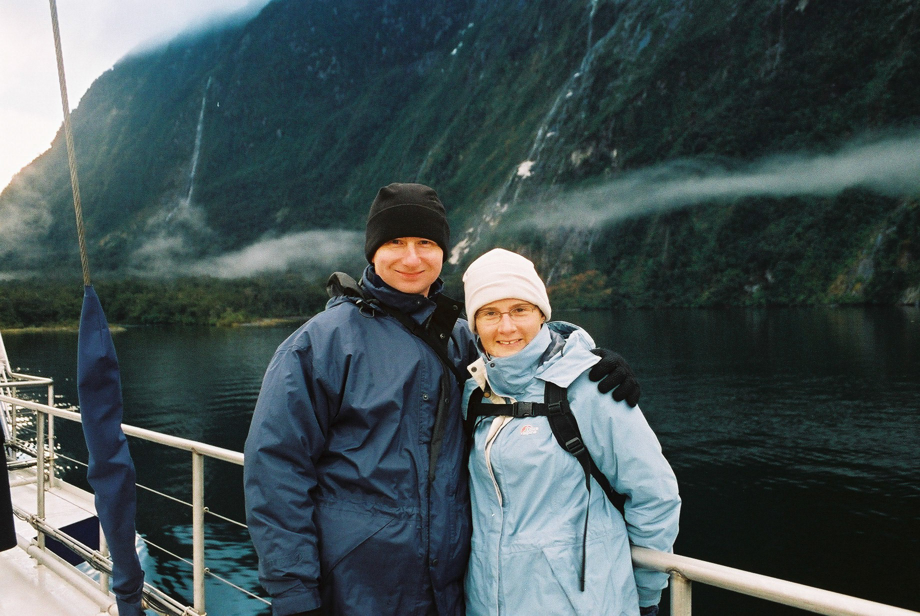 Well wrapped up against the cold, Milford Sound