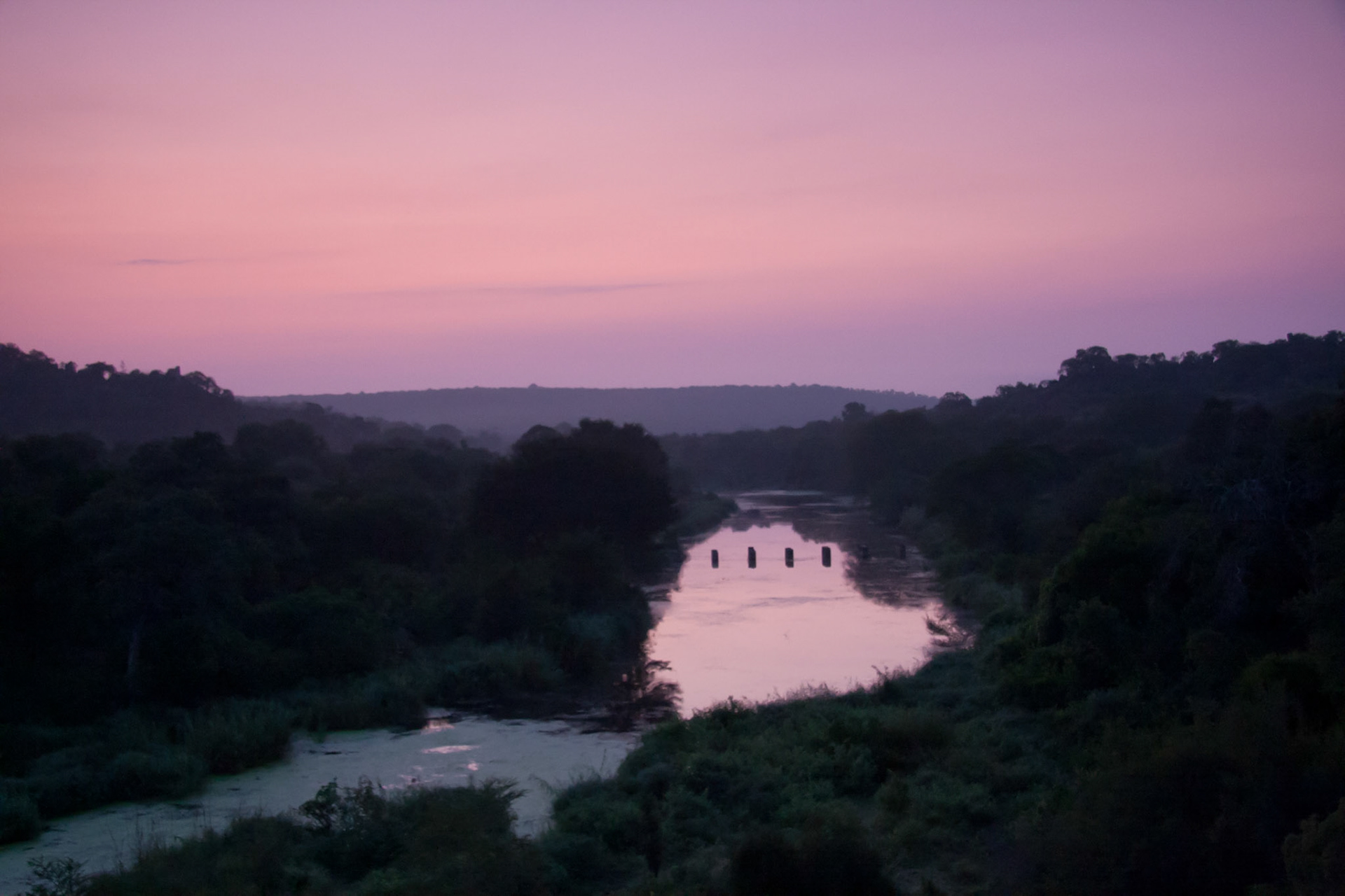 Early morning view of the Wanetsi River from our room