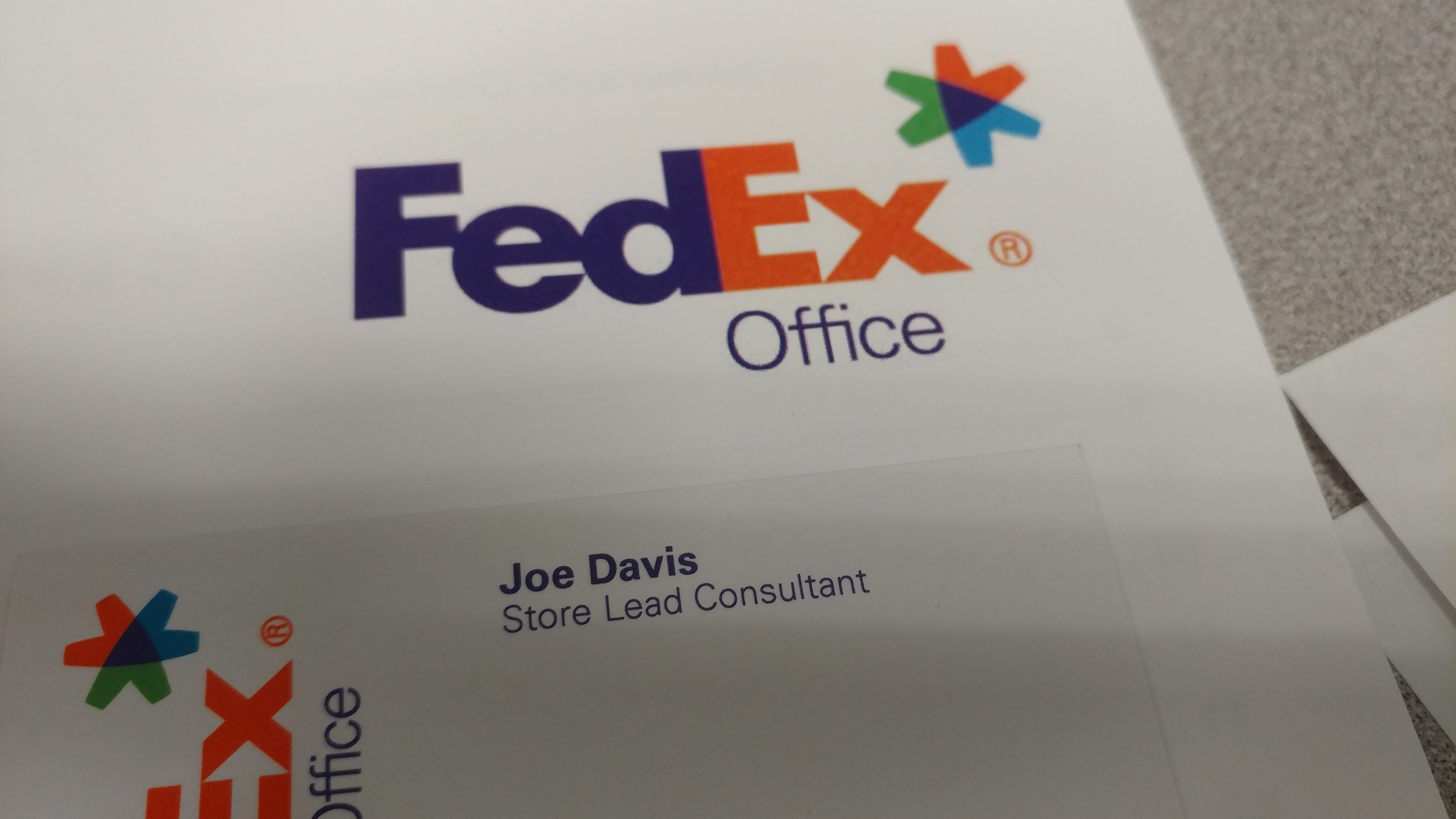 Photo of Joe’s FedEx Office business card