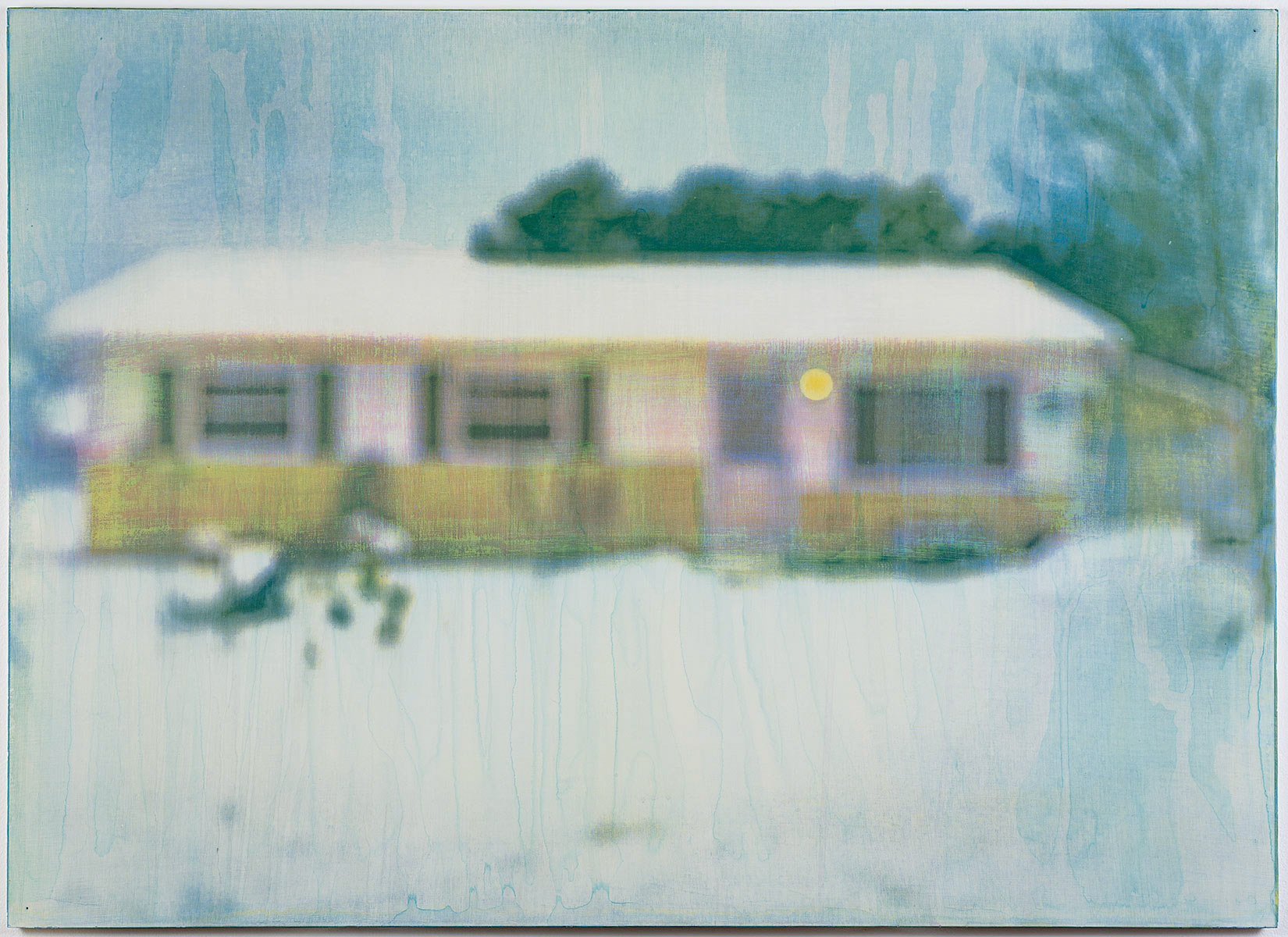 a house like this v1,2020,gum bichromate, watercolor on traditional gesso, muslin on panel, soluvar,40 X 29