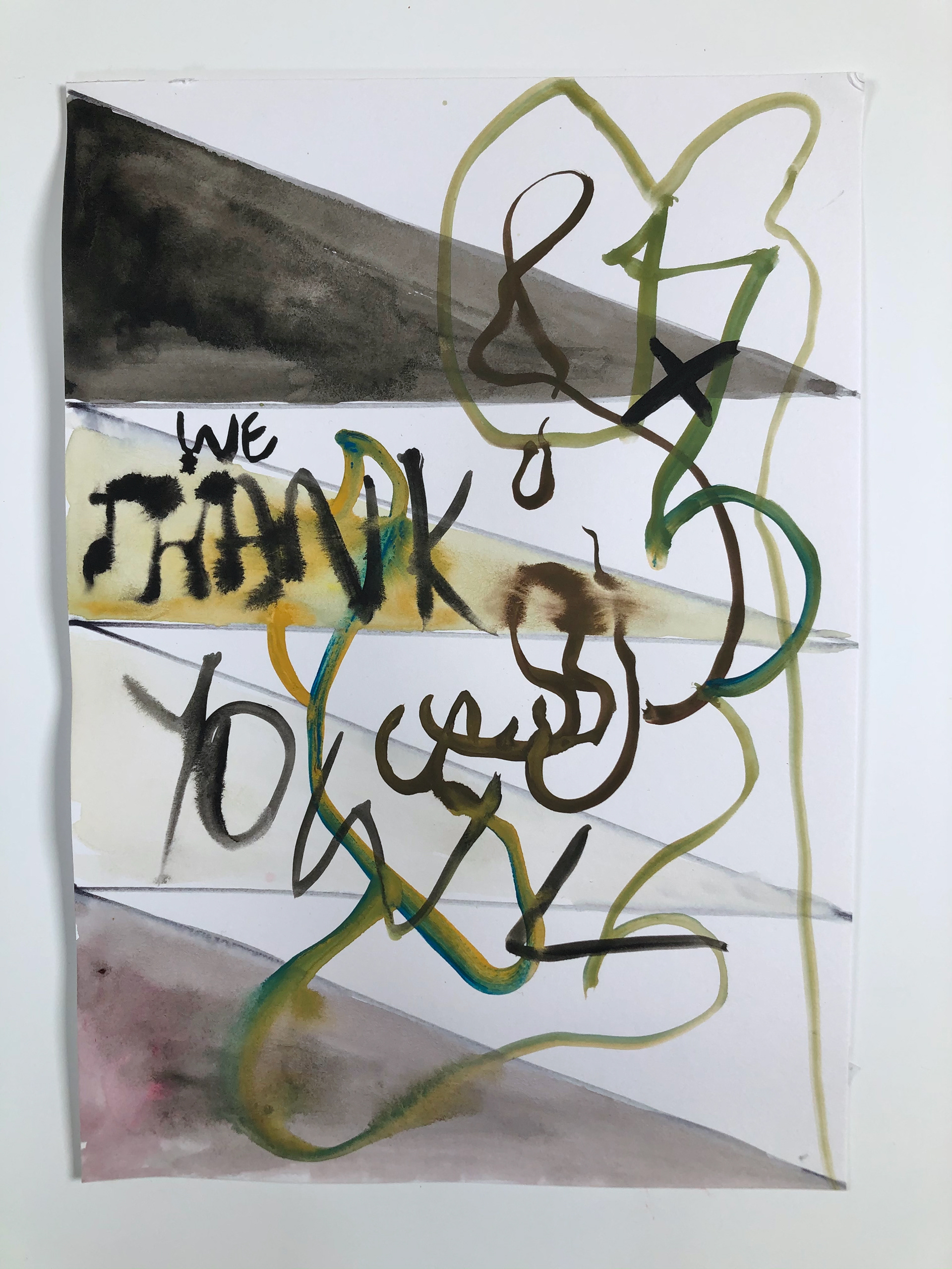 We thank yowl!, gouache on paper, 29,5 x 41,5 cm, 2021 (50 euros)