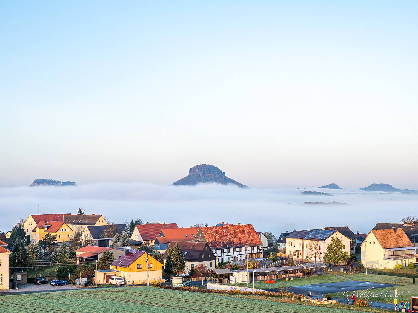 Morgens im Elbsandsteingebirge