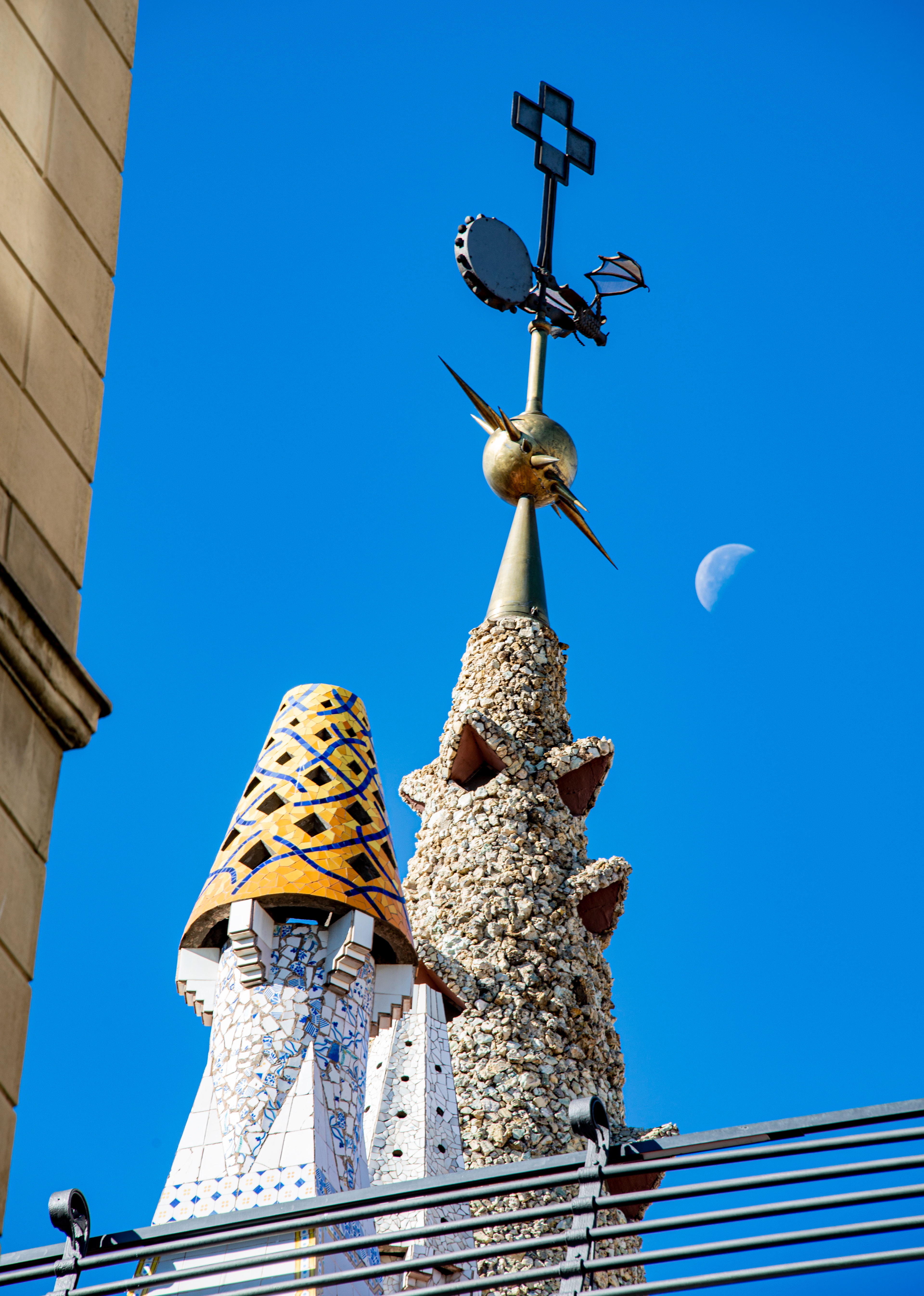 Moon Over Gaudí, Barcelona. ©2017, Corey Sandler