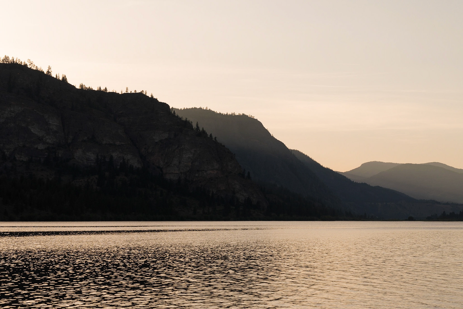 Sunset at a lake near Osoyoos