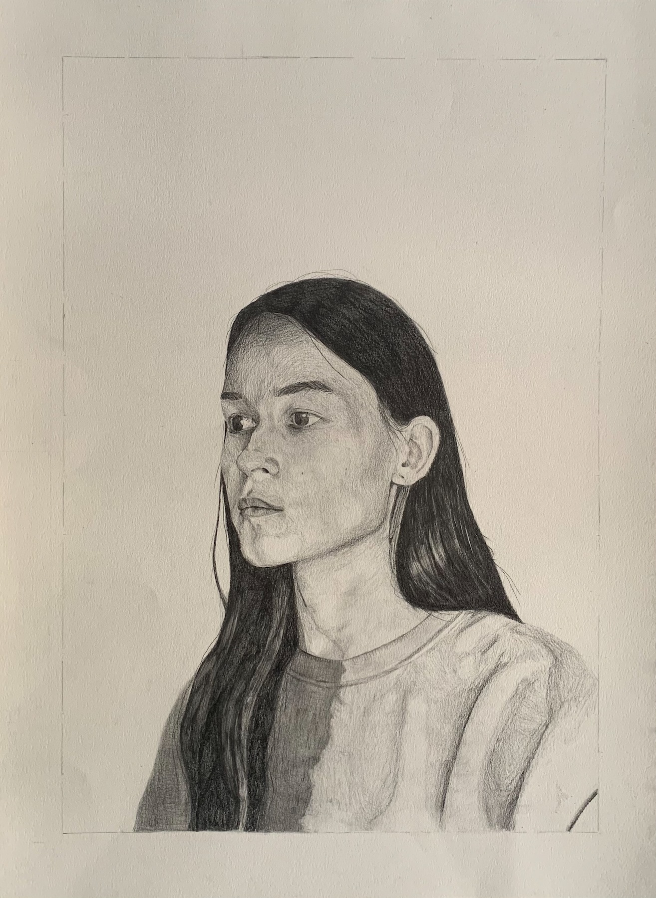 Erin Thomas, Self Portrait, Drawing & Illustration, Laurel School, Educator: Darius Steward, Grade 11,  Honorable Mention