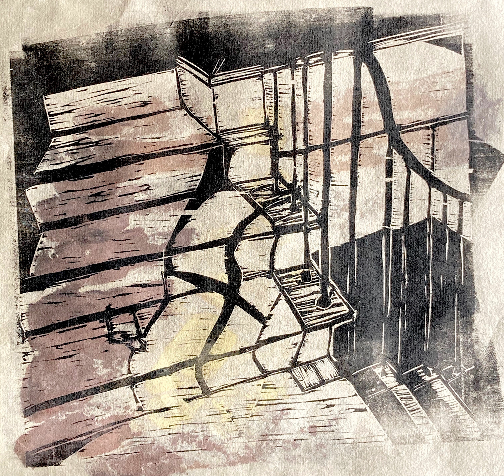 Rachel Broihier, Lost Pathways, Printmaking, Hathaway Brown School, Educator: Shelly Ahern, Grade 12,  Honorable Mention