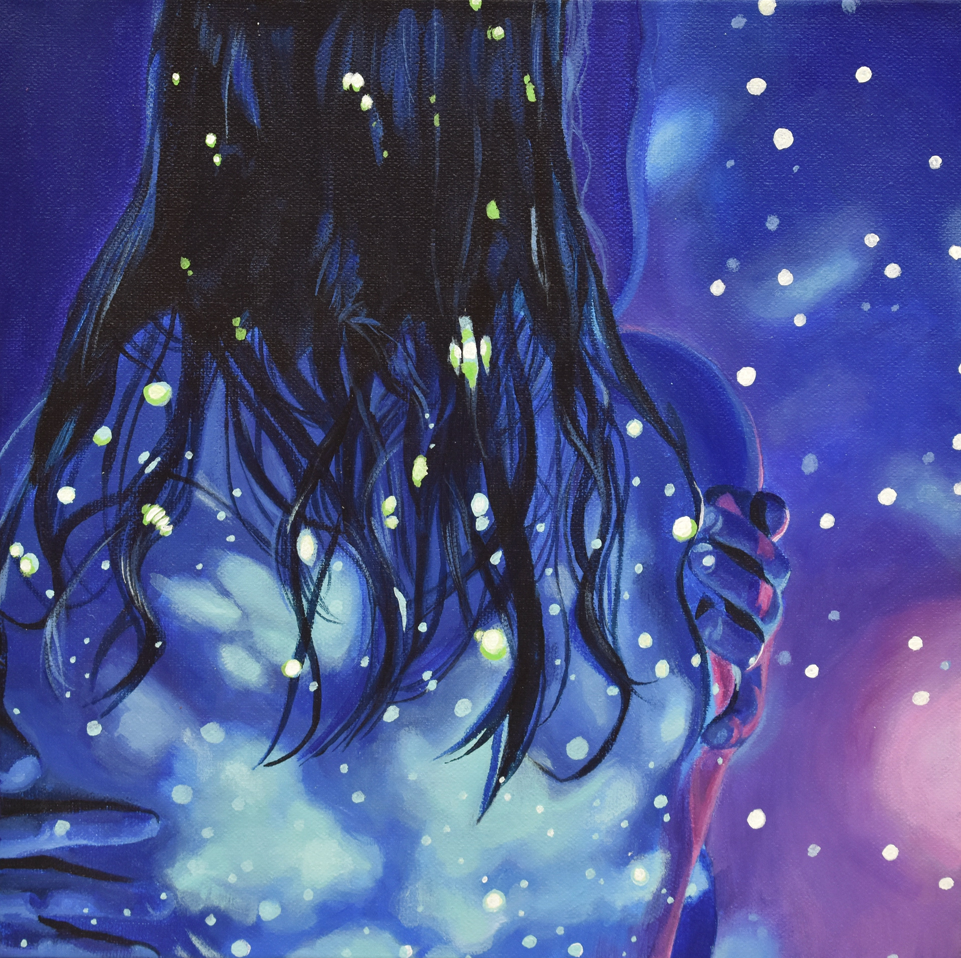 Noelle Kostyack, Stars on Her Back and the World On Her Shoulder, Painting, North Royalton High School, Educator: Katie Ford, Grade 12,  Honorable Mention