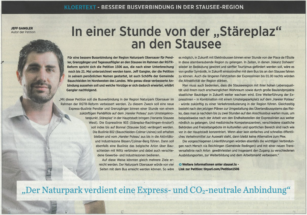 Artikel aus dem Lëtzebuerger Journal vum 6. Mee 2020