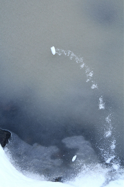 Photo of a ball of snow on ice