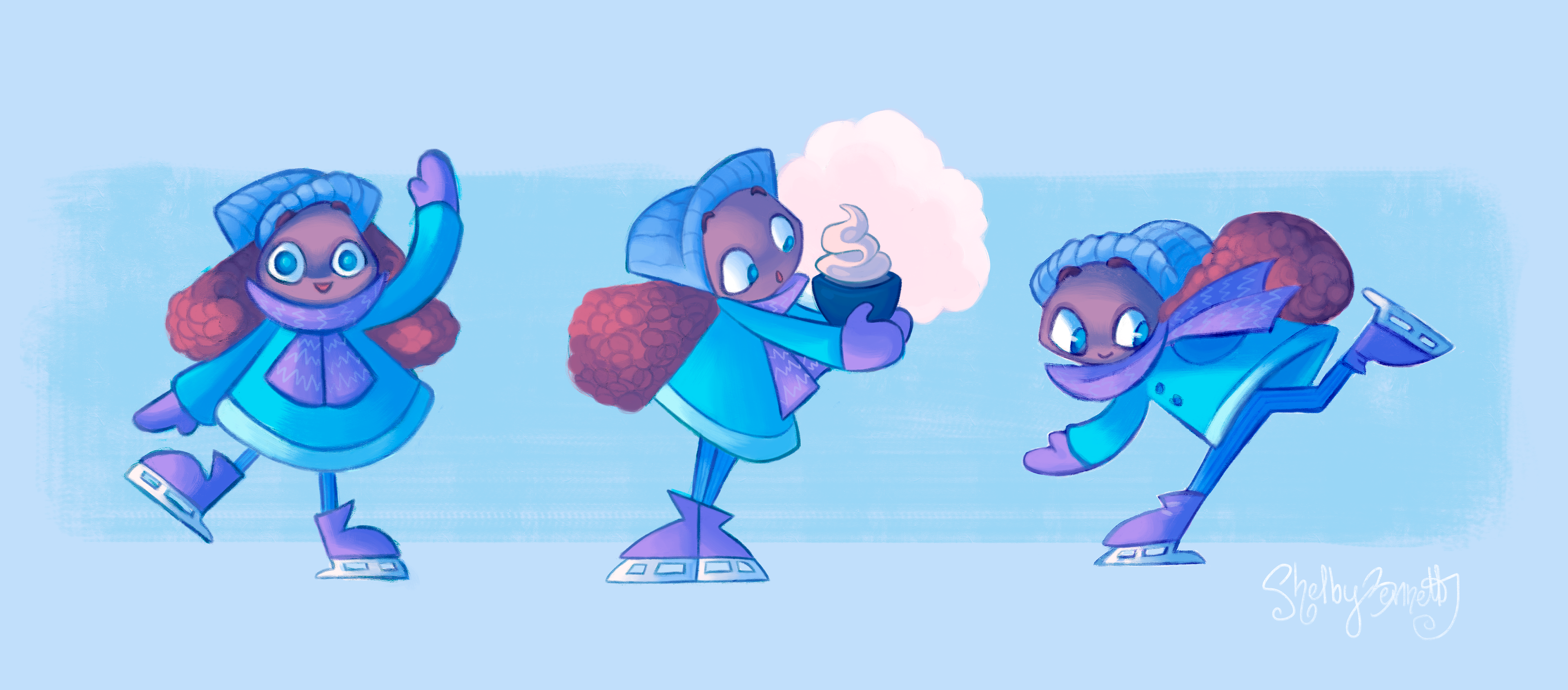 "Main Character Pose Concepts" - Iceskating Pals project