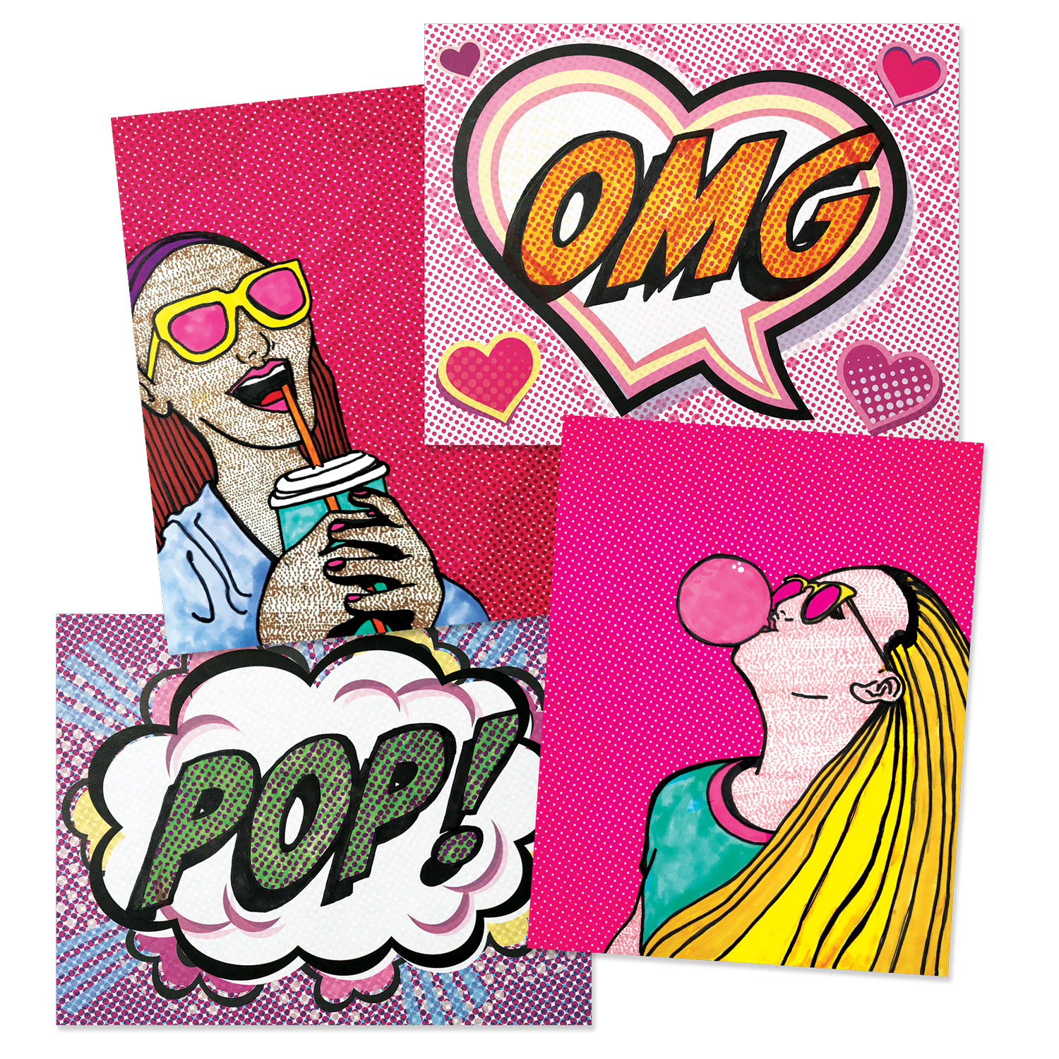 Roylco, Pop Culture Paper, product art. Media: Pop Culture Paper, ink, Bristol board, Adobe Photoshop. 2018