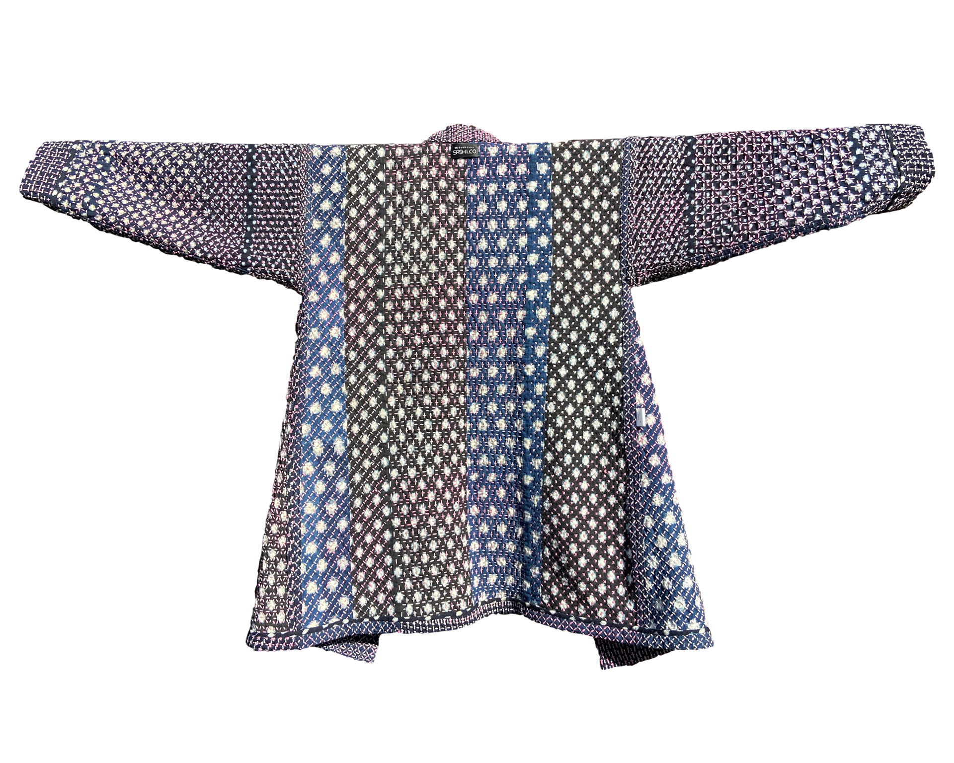 Sashiko Portfolio - Hitomezashi Sashiko Jacket 2021 B